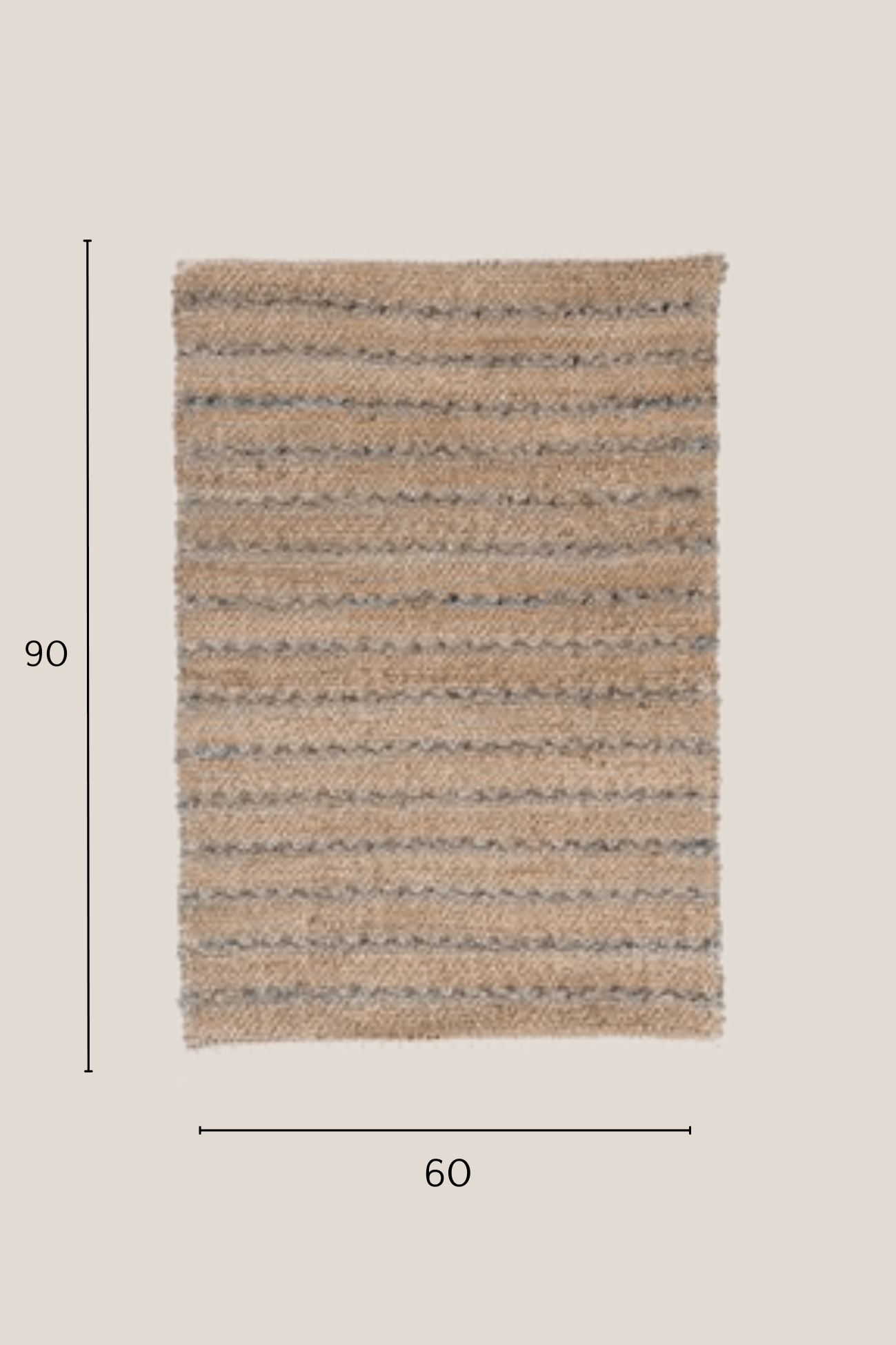 Blanc MariClo' Row Attitude Row Attitude - Row Attitude - Tappeto in juta con frange e cuciture azzurre 90x60 | Blanc MariClo'