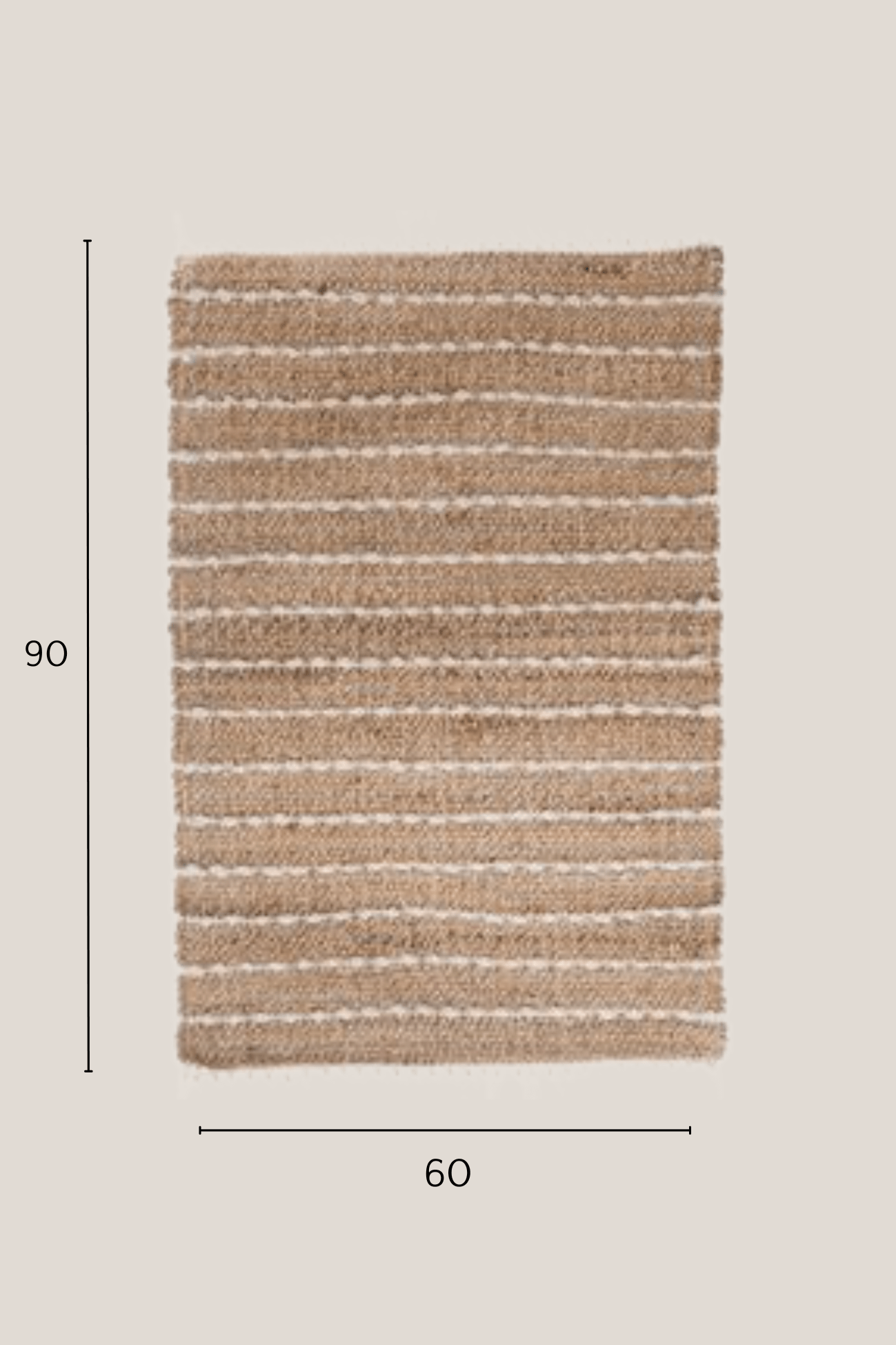 Blanc MariClo' Row Attitude Row Attitude - Row Attitude - Tappeto in juta con frange e cuciture bianche 90x60 | Blanc MariClo'