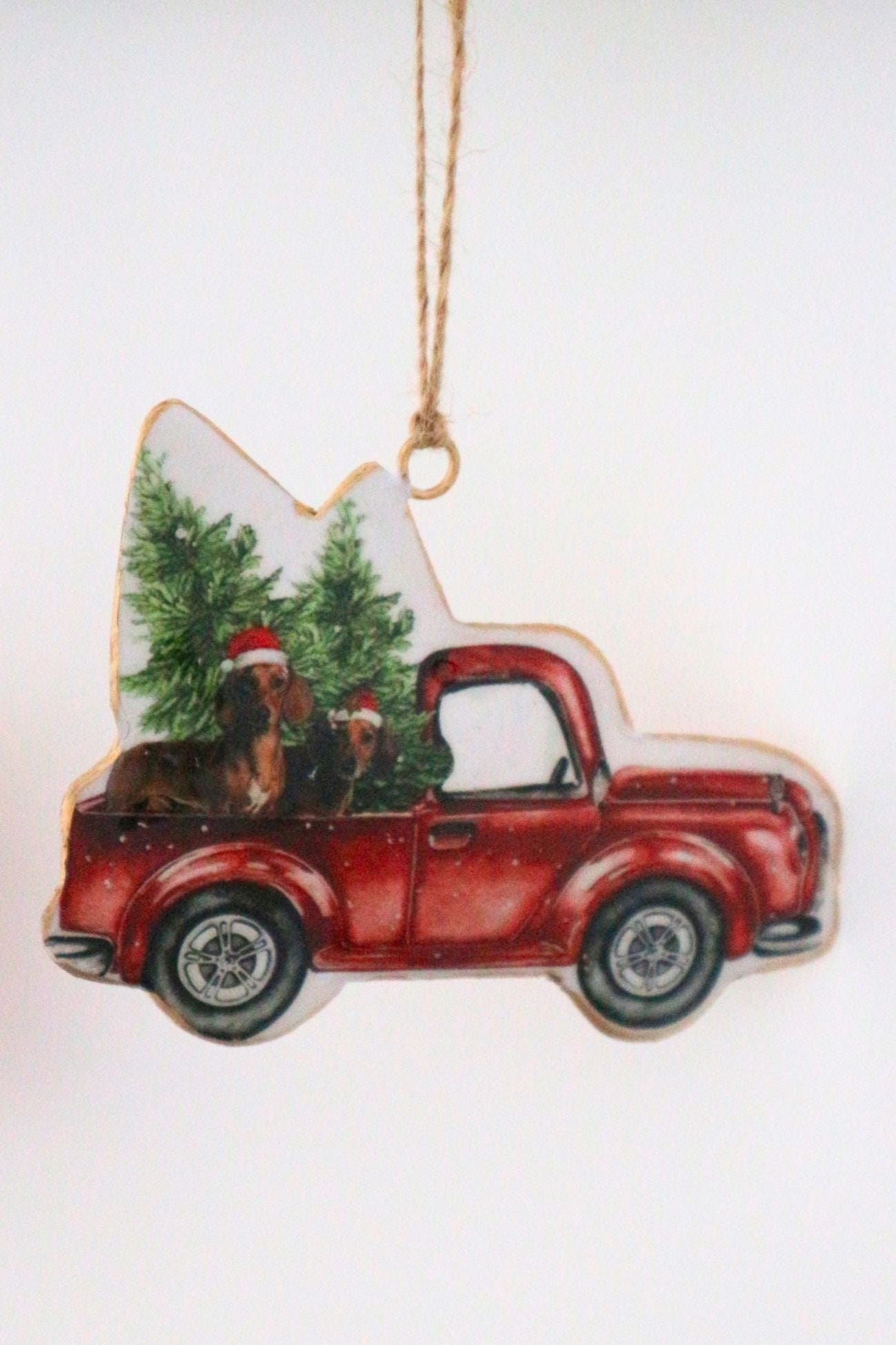 Blanc MariClo' Sonetti di Natale Sonetti di Natale - Ciondolo natalizio rosso in latta con cagnolini | Blanc MariClo'