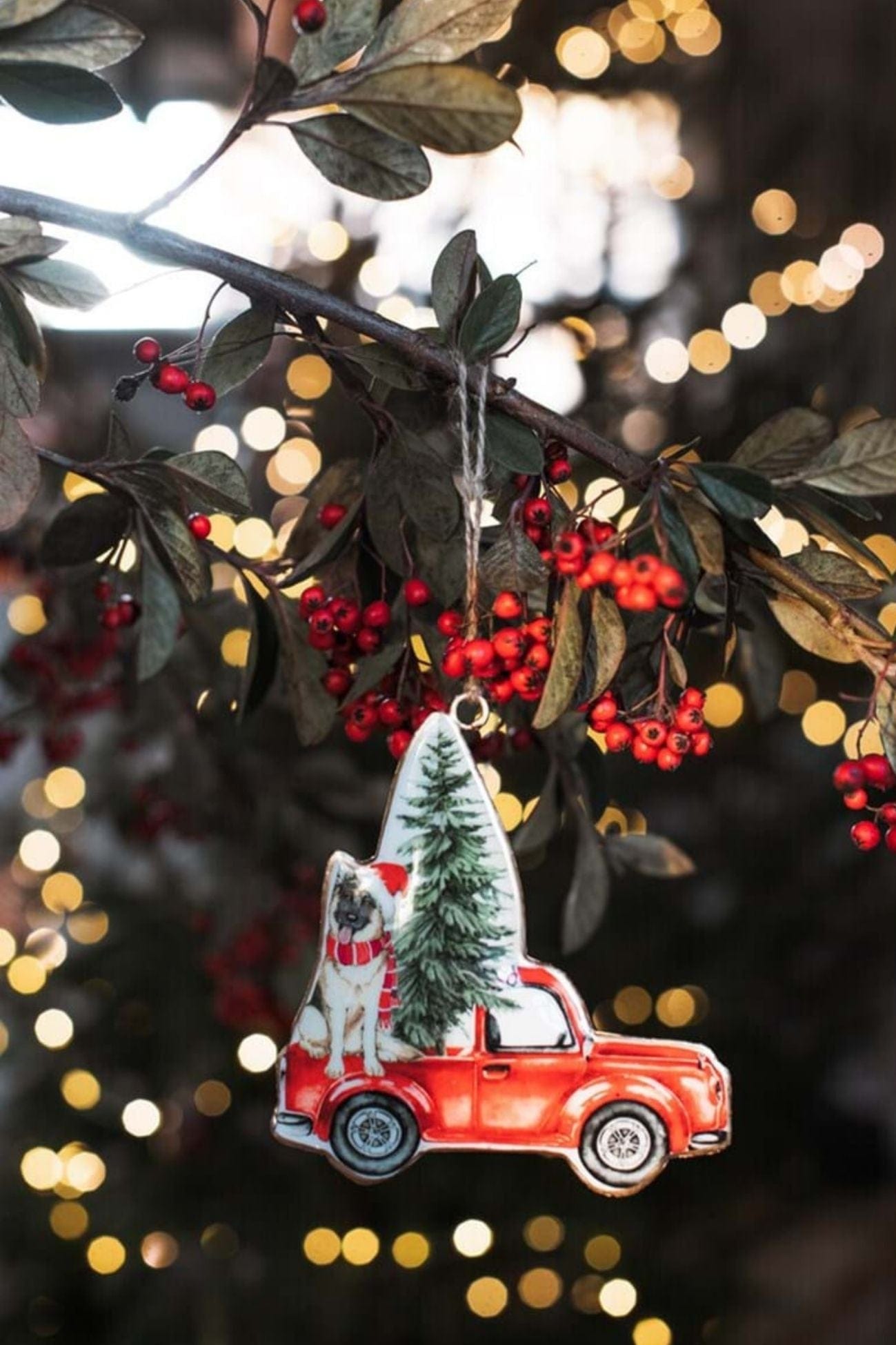 Blanc MariClo' Sonetti di Natale Sonetti di Natale - Ciondolo natalizio rosso in latta con cagnolino | Blanc MariClo'