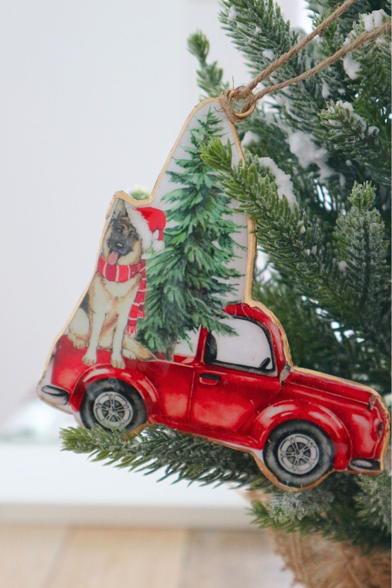 Blanc MariClo' Sonetti di Natale Sonetti di Natale - Ciondolo natalizio rosso in latta con cagnolino | Blanc MariClo'