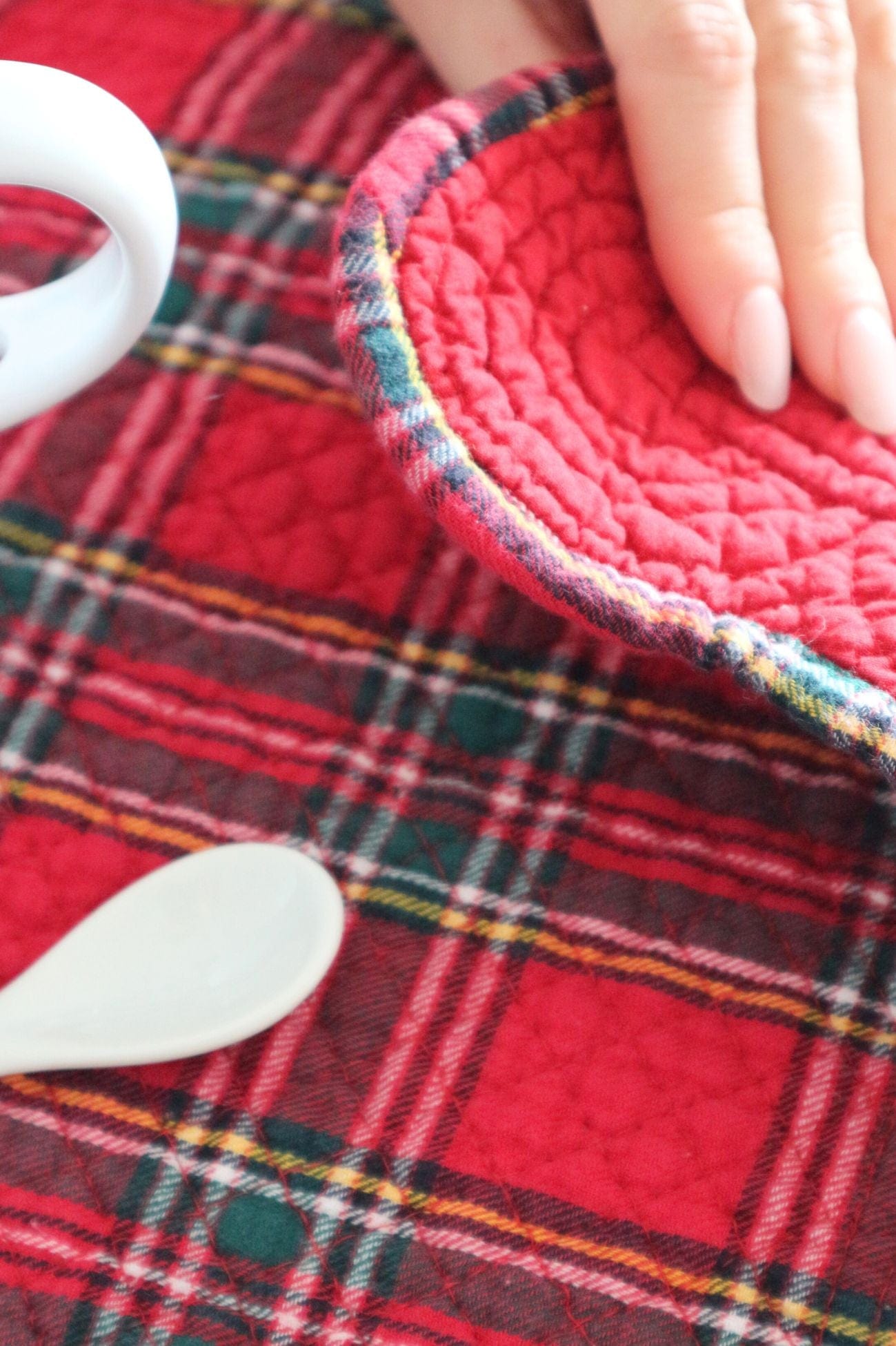 Blanc MariClo' Tartan Tartan - Runner in cotone con fantasia tartan 140x45 | Blanc MariClo'