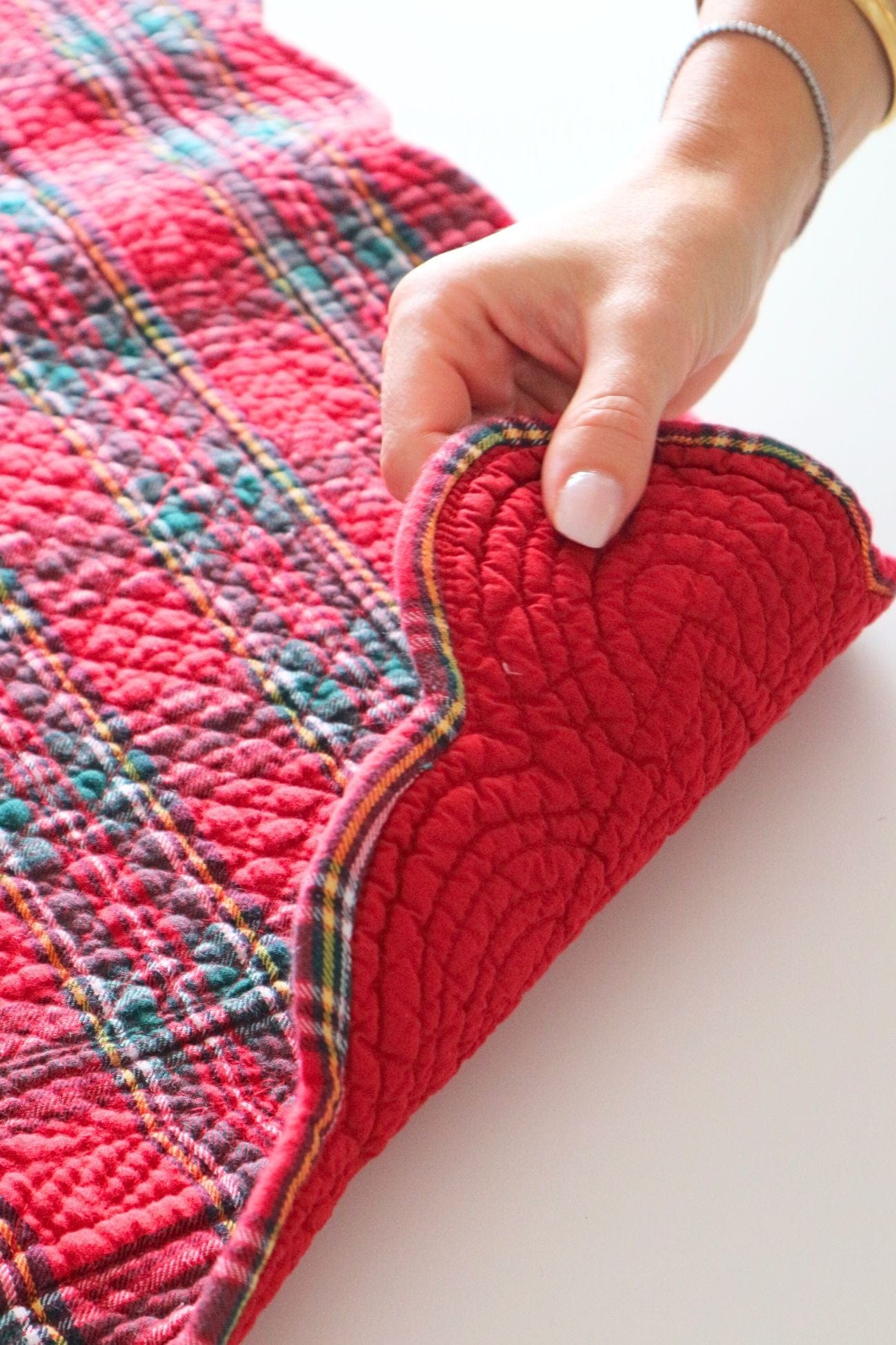 Blanc MariClo' Tartan Tartan - Runner in cotone con fantasia tartan 140x45 | Blanc MariClo'