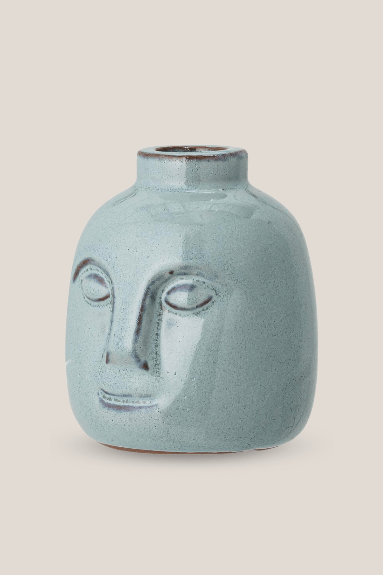 Bloomingville Eliot Portacandela in gres con volto