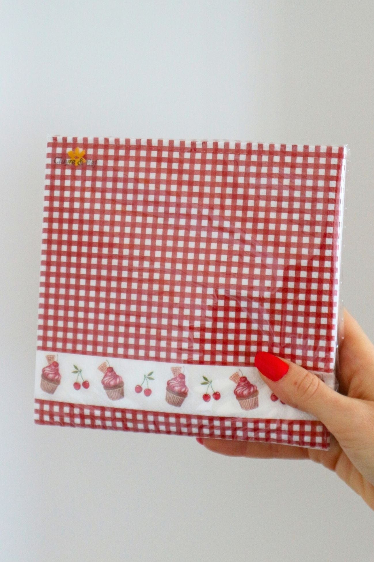 Clayre & Eef Cupcake Cupcake - Set di 20 tovaglioli in carta con cupcakes e ciliegie | Clayre & Eef