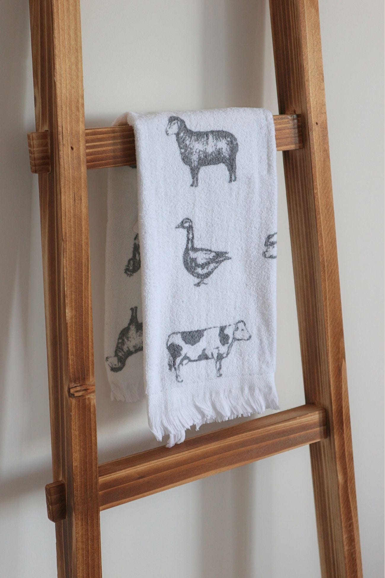 Clayre & Eef Farm Farm - Asciugamano ospiti in cotone con animali da fattoria 66x40cm | Clayre & Eef