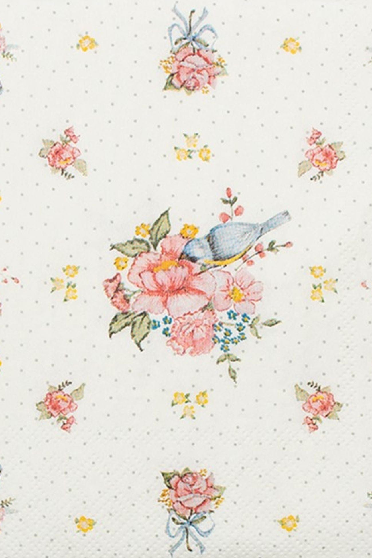 Clayre & Eef Fioritura Fioritura - Set di 20 tovaglioli in carta con fantasia floreale | Clayre & Eef