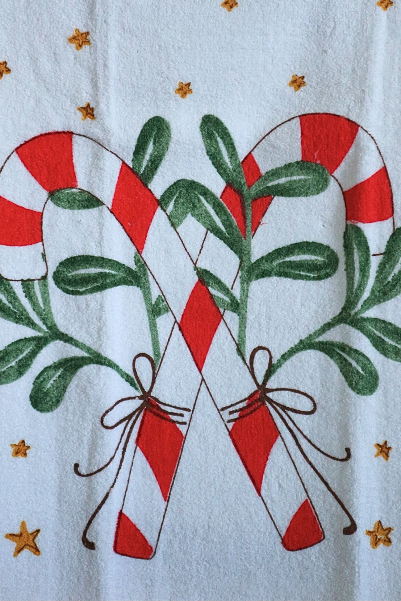 Clayre & Eef Jul Jul - Asciugamano ospiti in cotone con bastoncino di zucchero 60x44cm | Clayre & Eef