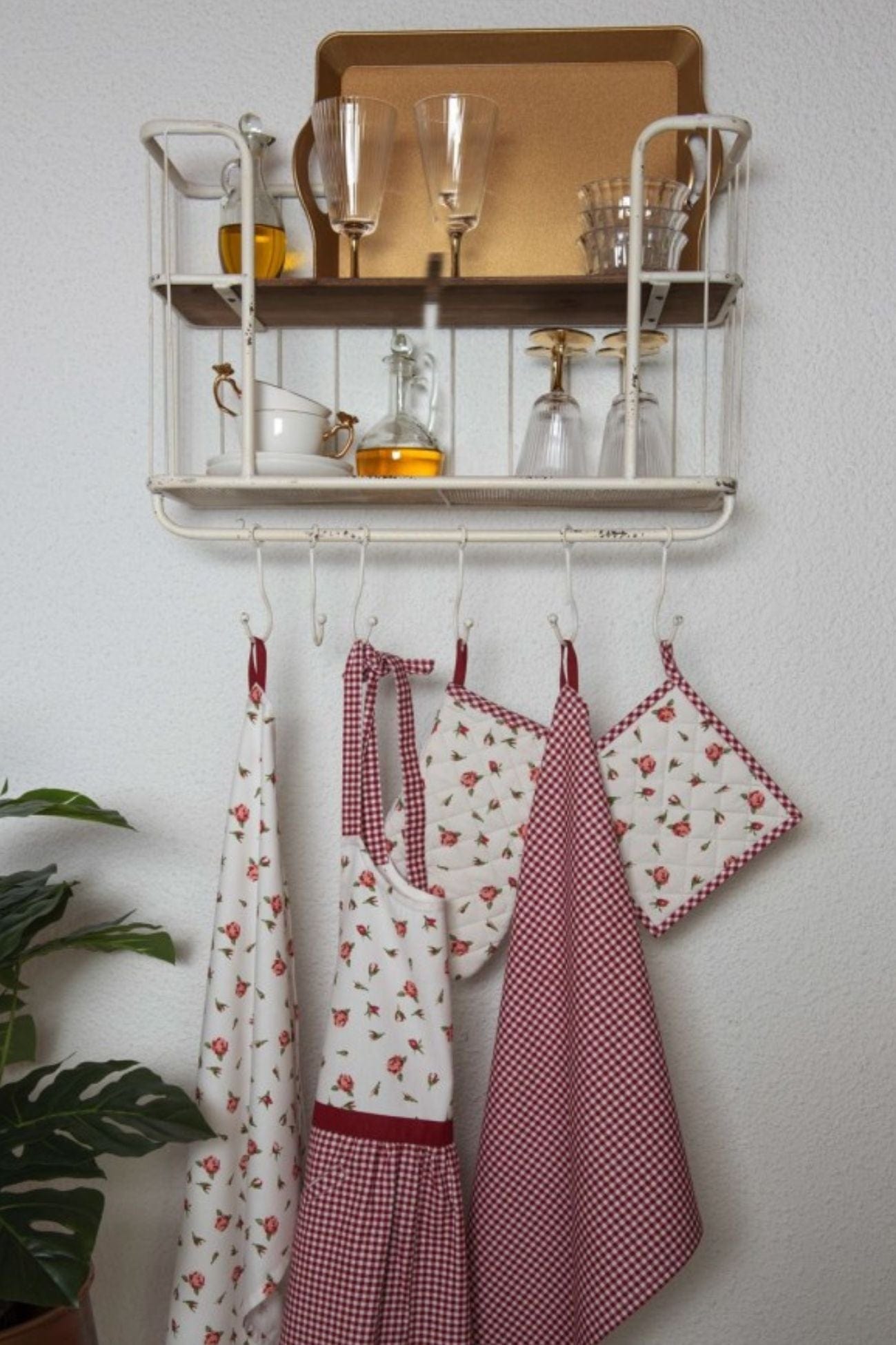 Clayre & Eef Romantic Roses Romantic Roses - Strofinaccio in cotone con motivo a quadri | Clayre & Eef