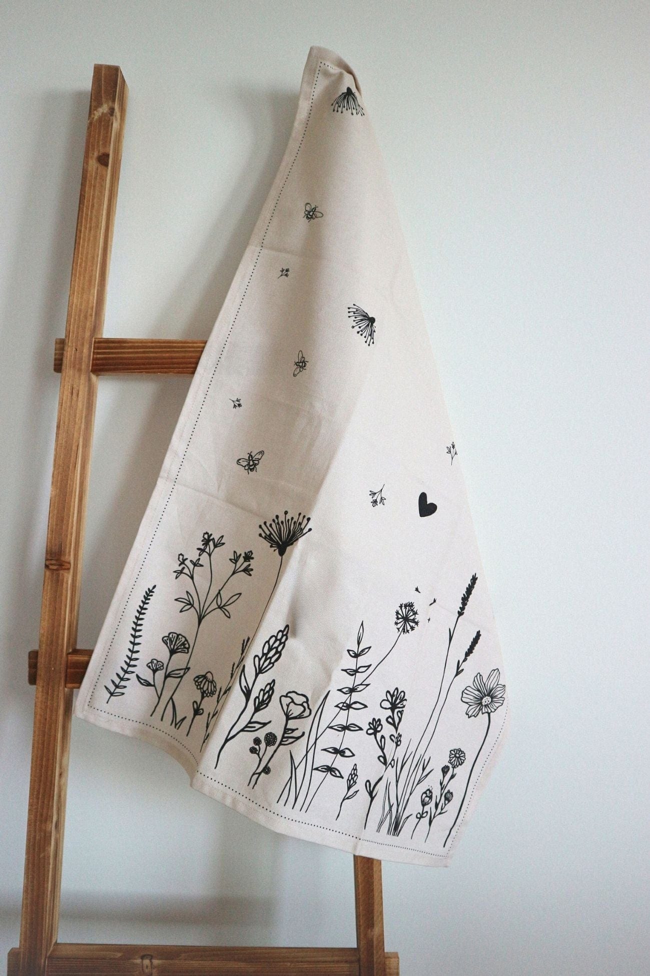 Clayre & Eef Vind Vind - Strofinaccio in cotone beige con motivo floreale | Clayre & Eef