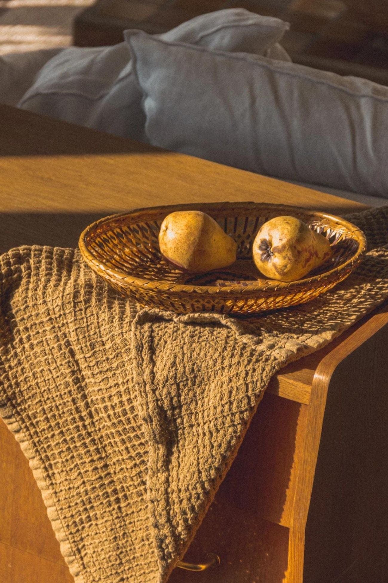 Éloge Deja Cestino in bambù naturale con fondo decorato