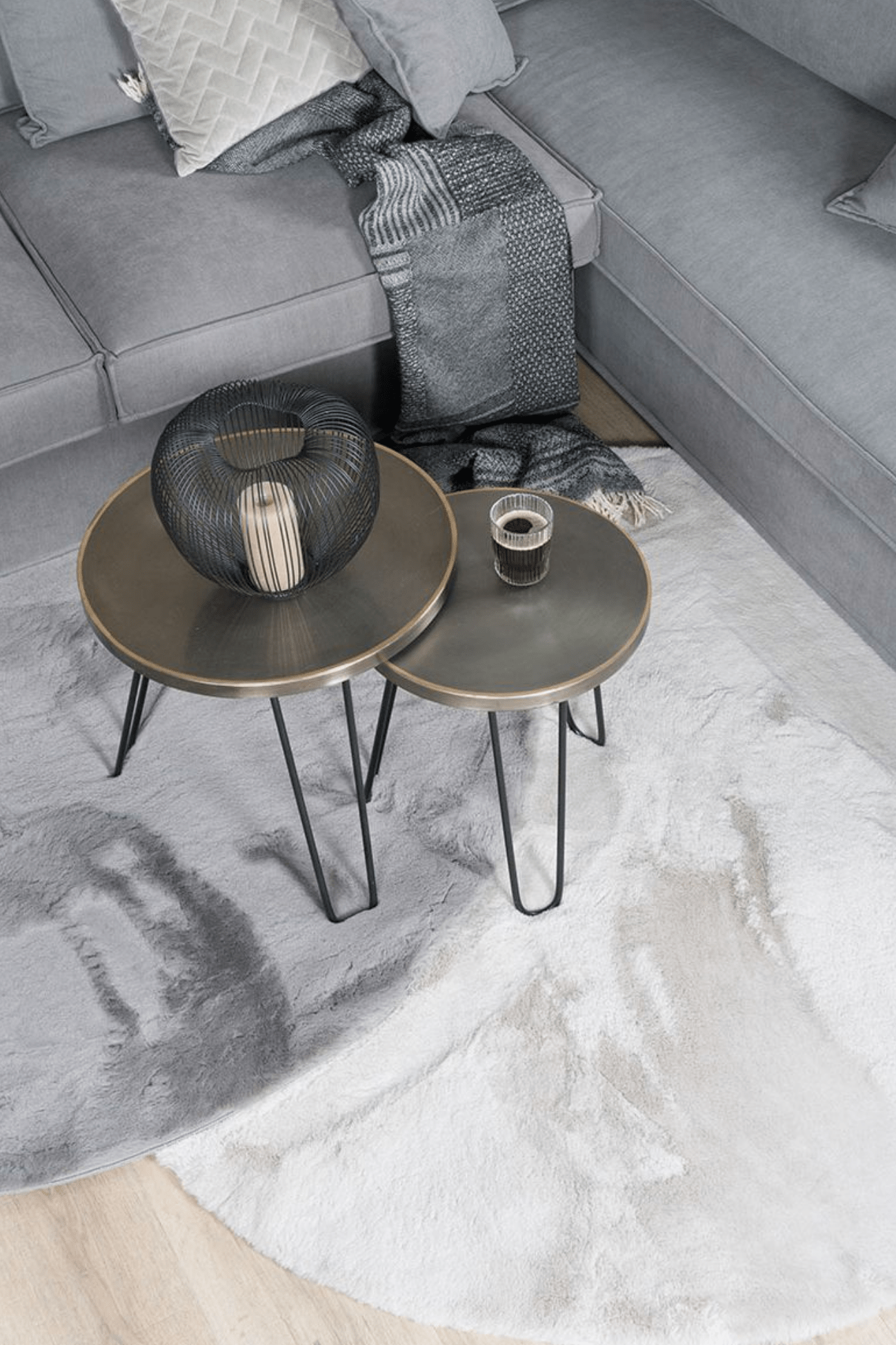 Home67 Delicate Tappeto crema a pelo lungo 120cm