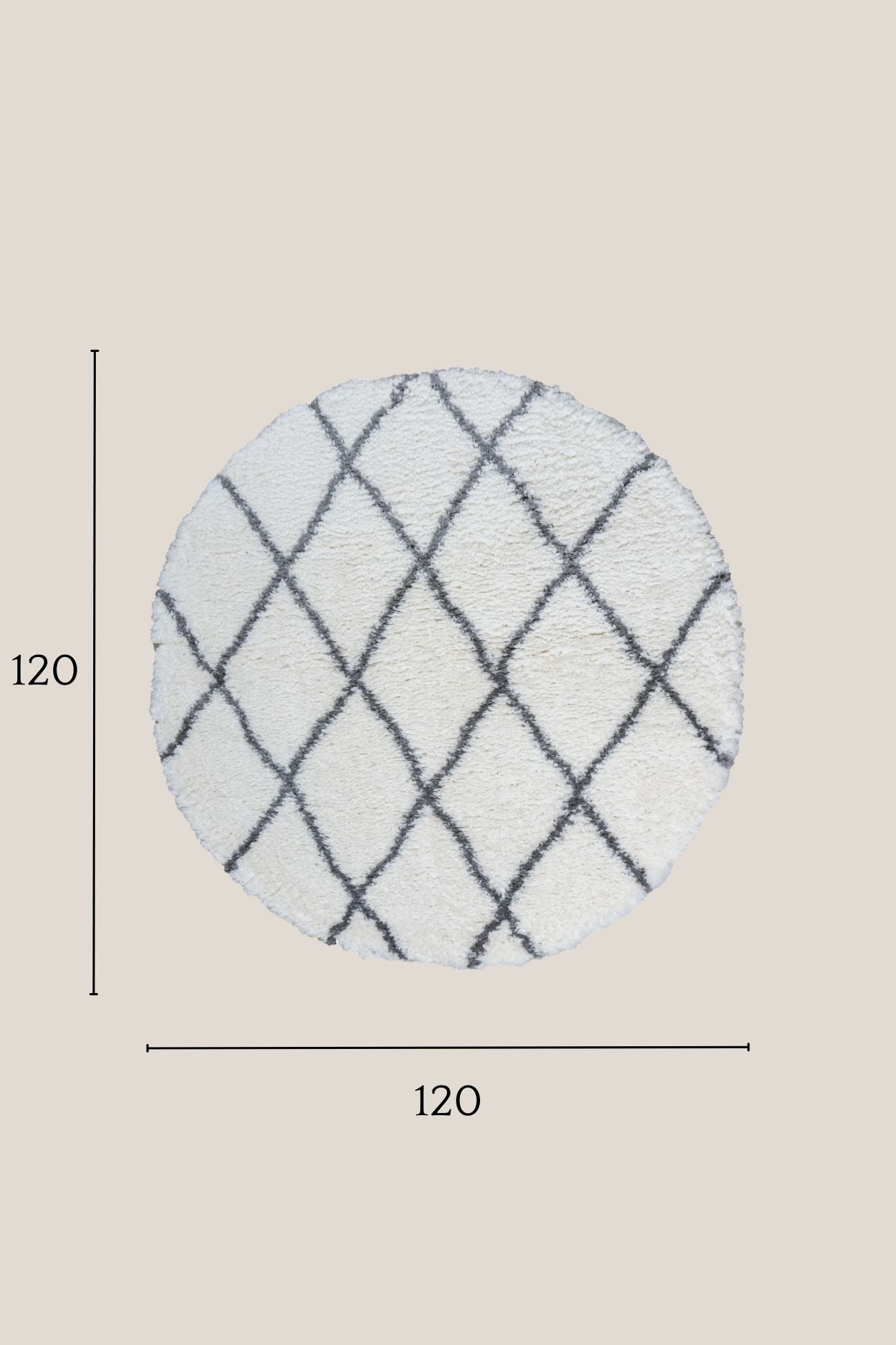 Home67 Jeffie Jeffie - Tappeto a pelo lungo in cotone bianco in stile berbero 120cm | Home67