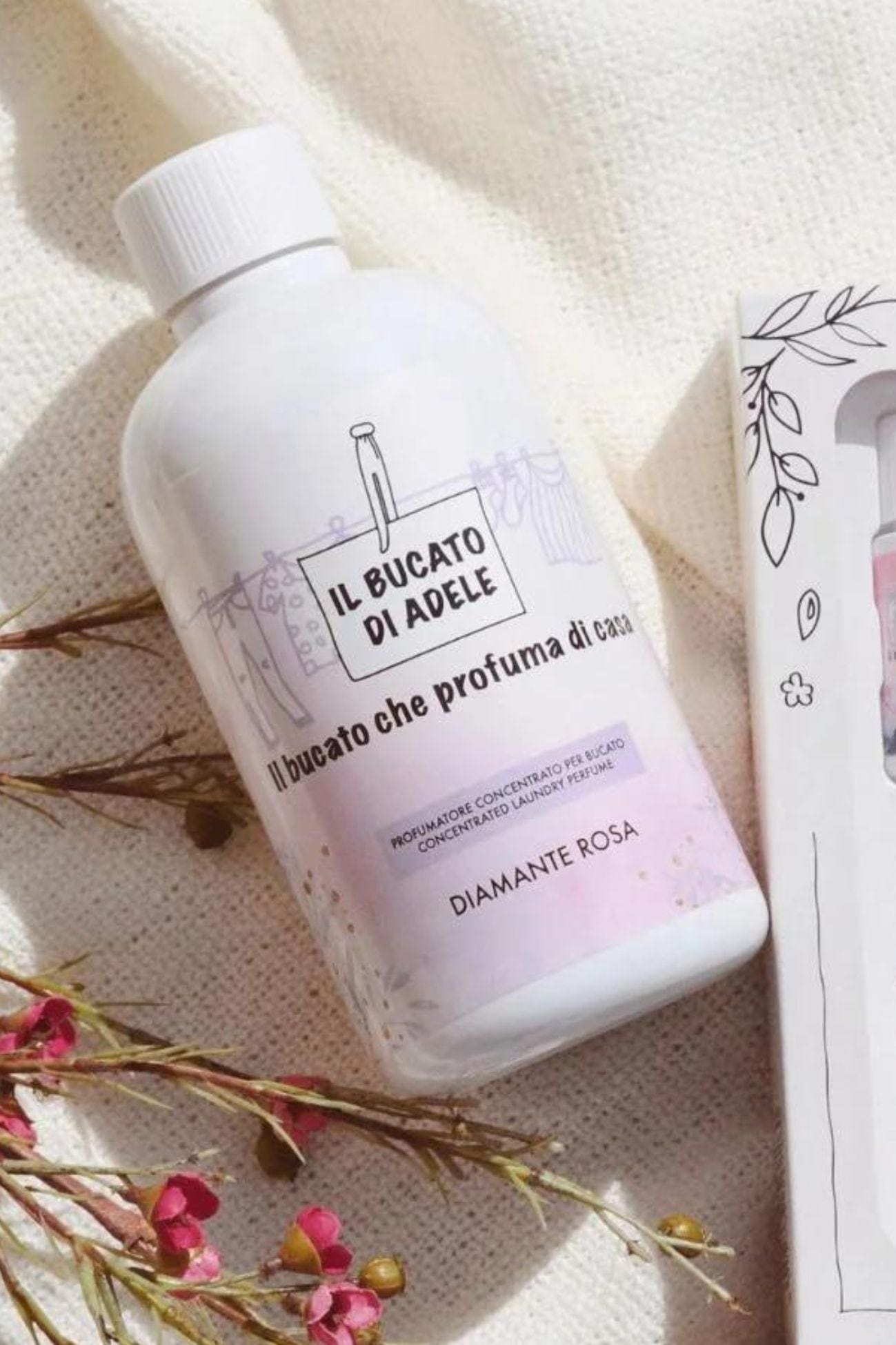 Il Bucato di Adele Diamante Rosa Fiori di Cotone - Profumatore per bucato floreale - ylang ylang, bergamotto e rosa | Il Bucato di Adele