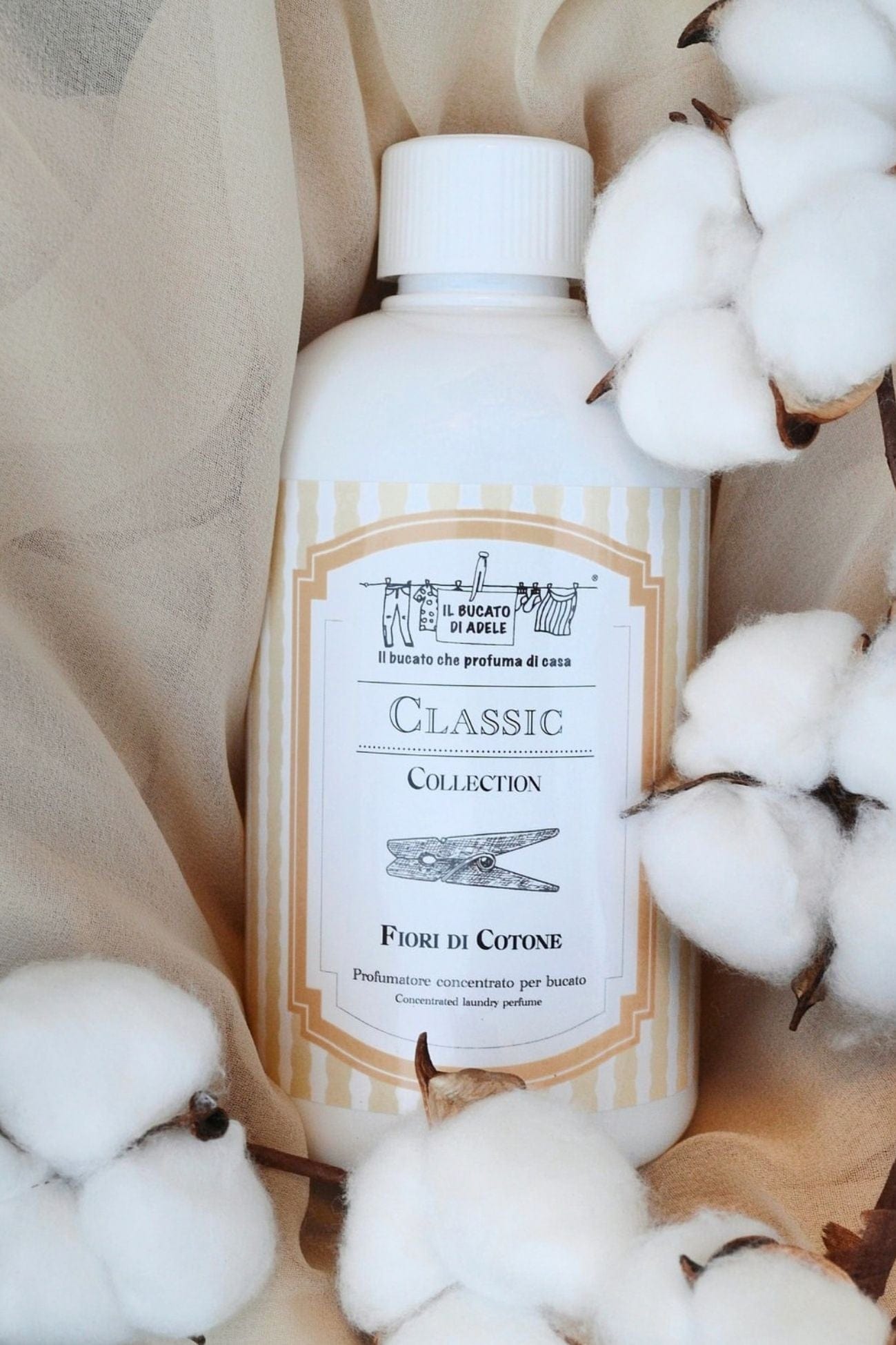 Il Bucato di Adele Fiori di Cotone Fiori di Cotone - Profumatore per bucato floreale - ylang ylang, bergamotto e rosa | Il Bucato di Adele