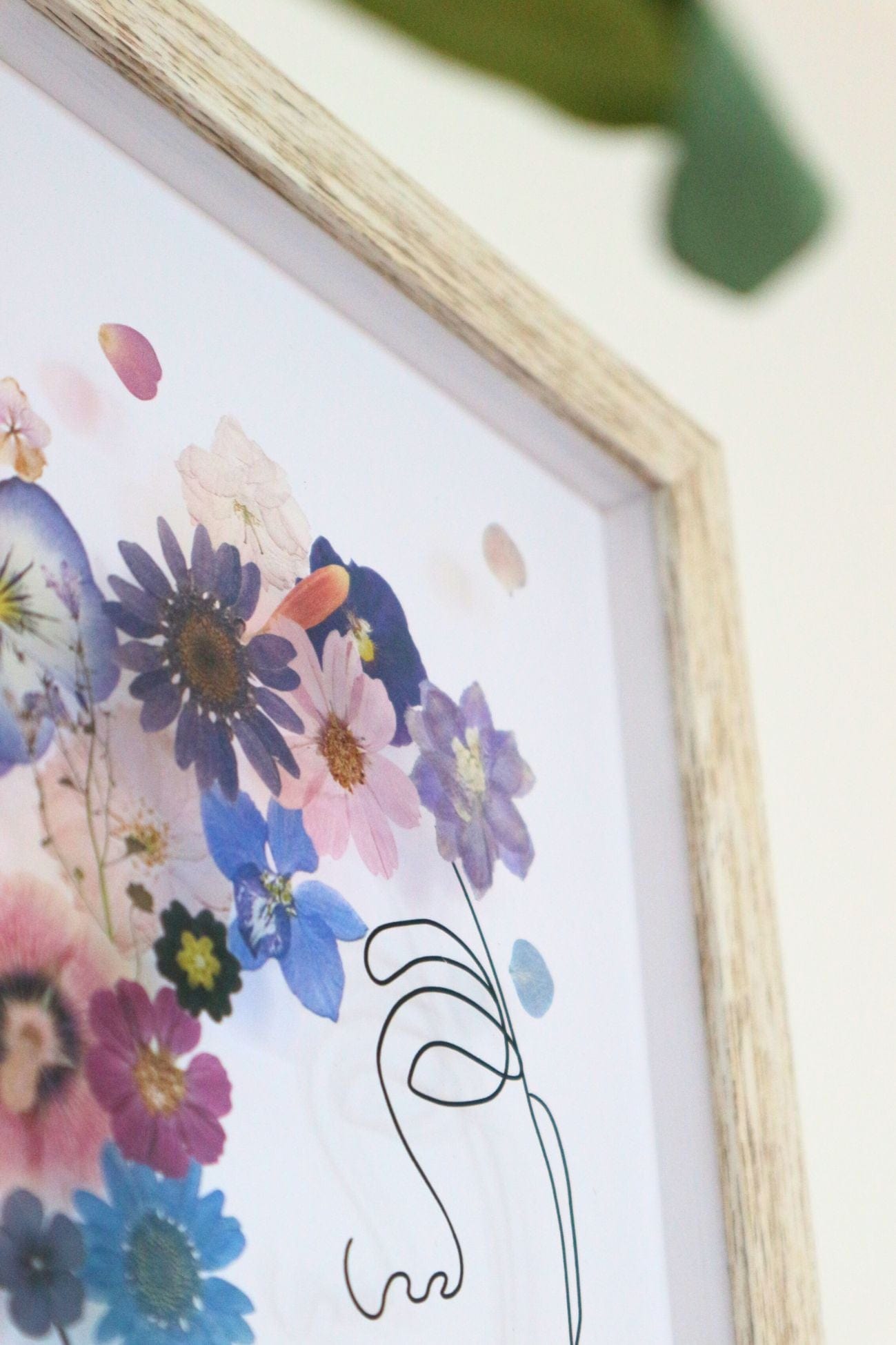 Item International Aida Aida - Quadretto 3D in vetro e legno con decorazioni floreali 40x30 | Item International