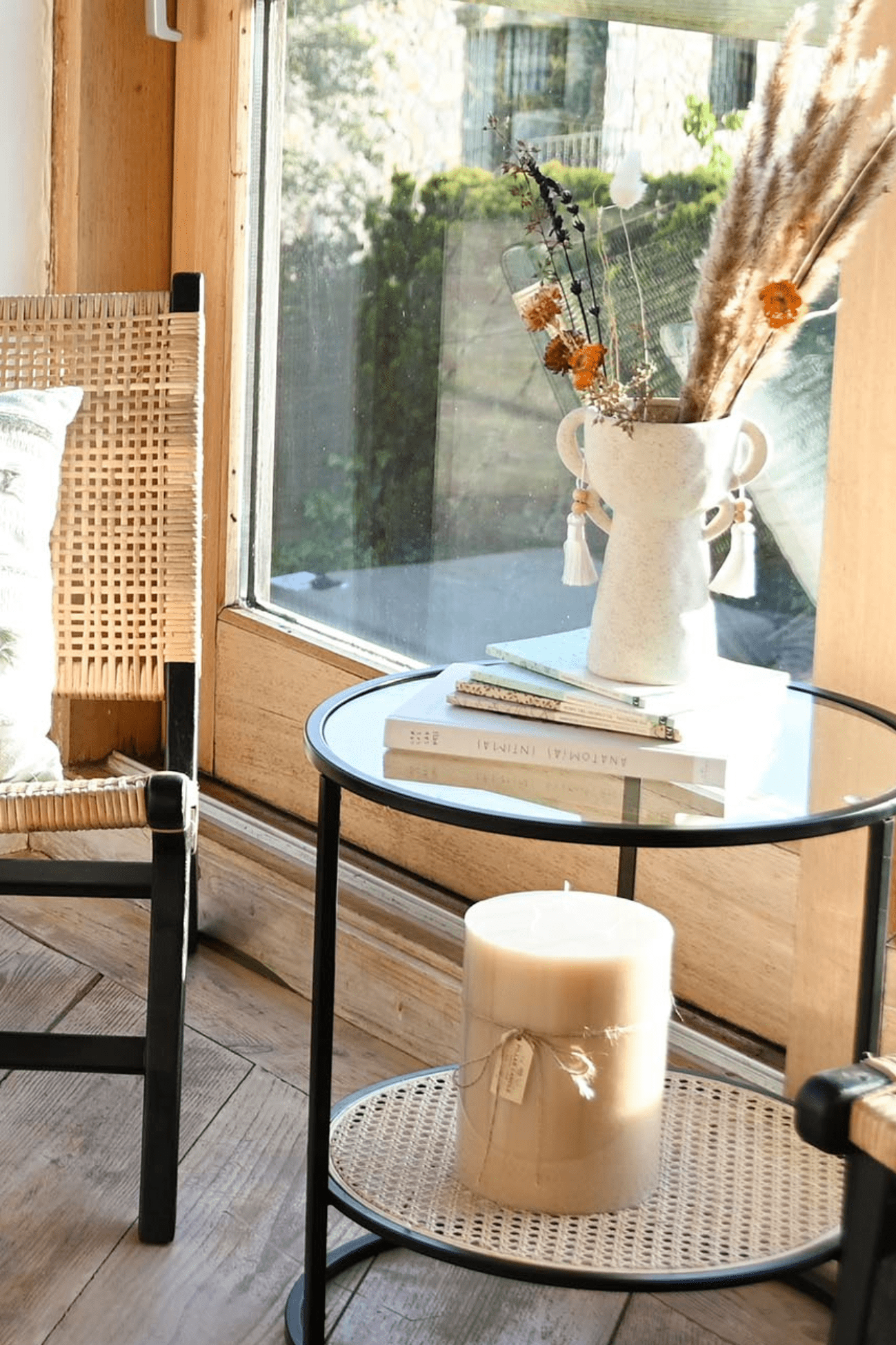 Item International Ayel Vaso in ceramica beige in stile etnico con orecchie