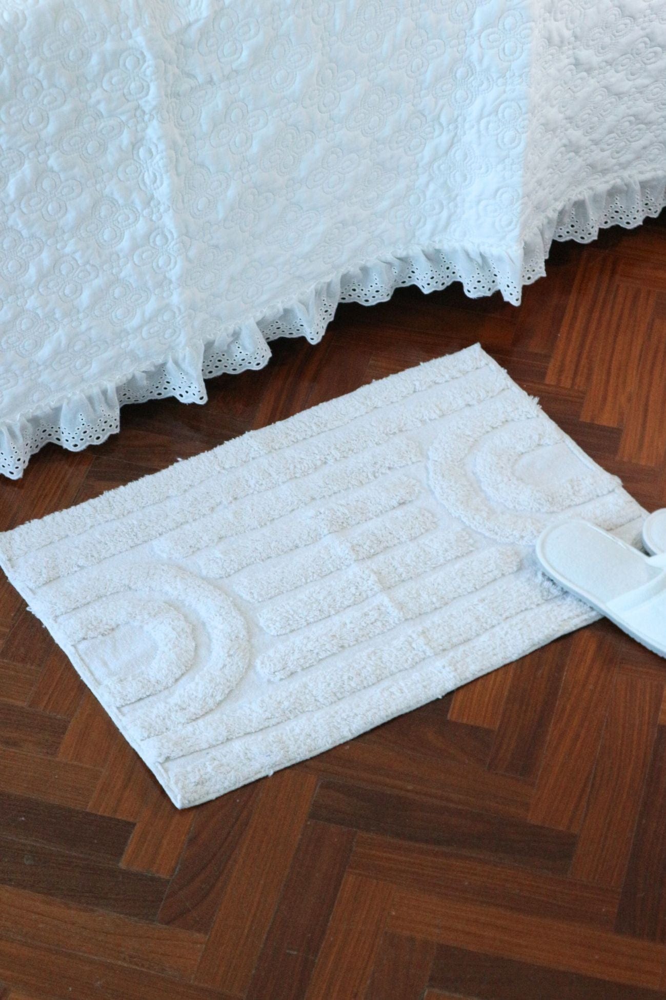 Item International Bode Bode - Tappetino in cotone bianco con motivo geometrico 60x40 | Item International