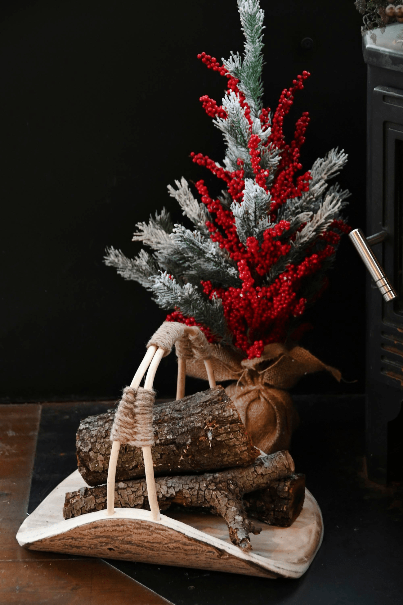 Item International Bosk Set di 2 portalegna in legno di paulownia