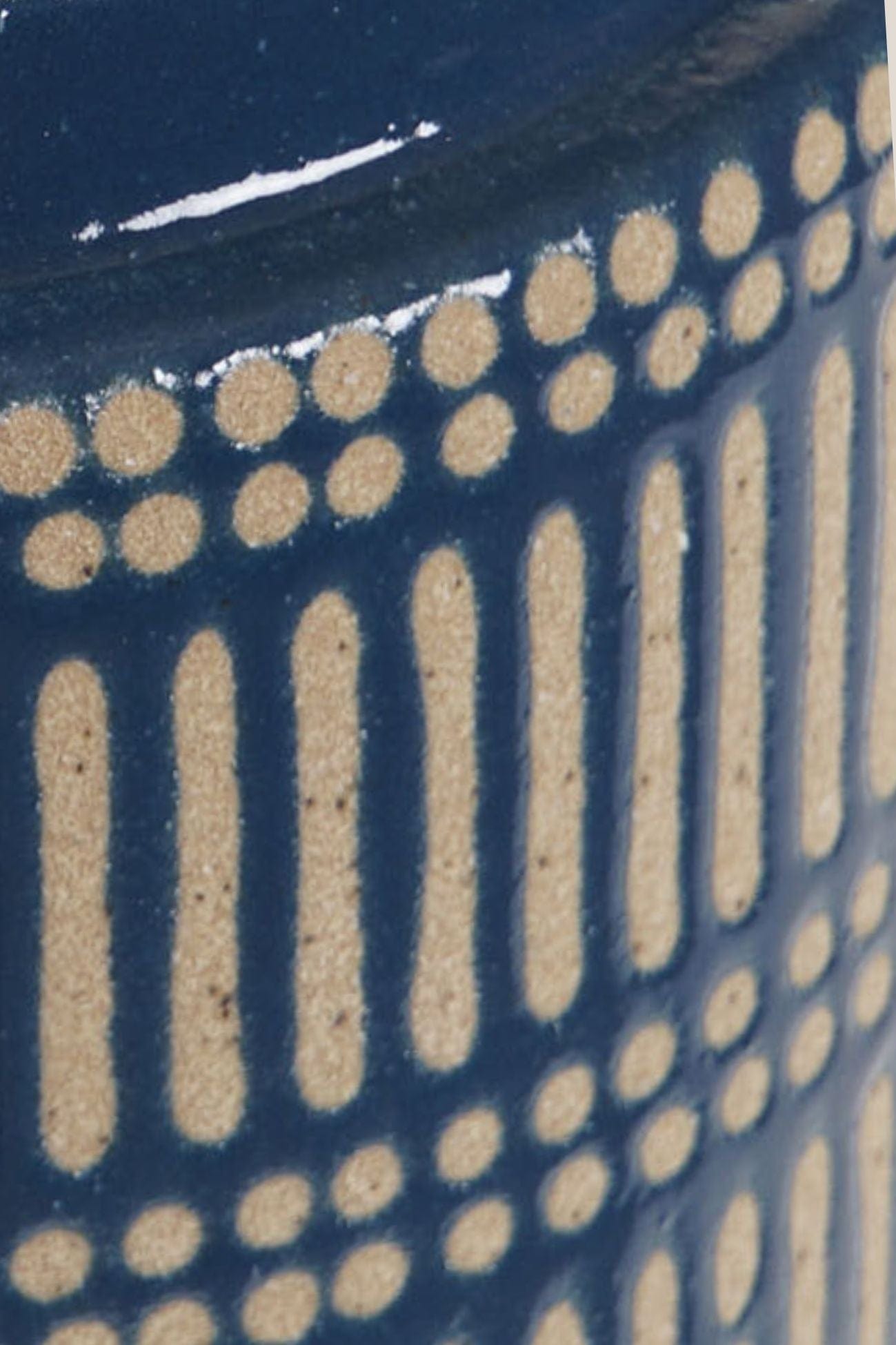 Item International Cedric Cedric - Vaso in ceramica blu e beige in stile orientale | Item International