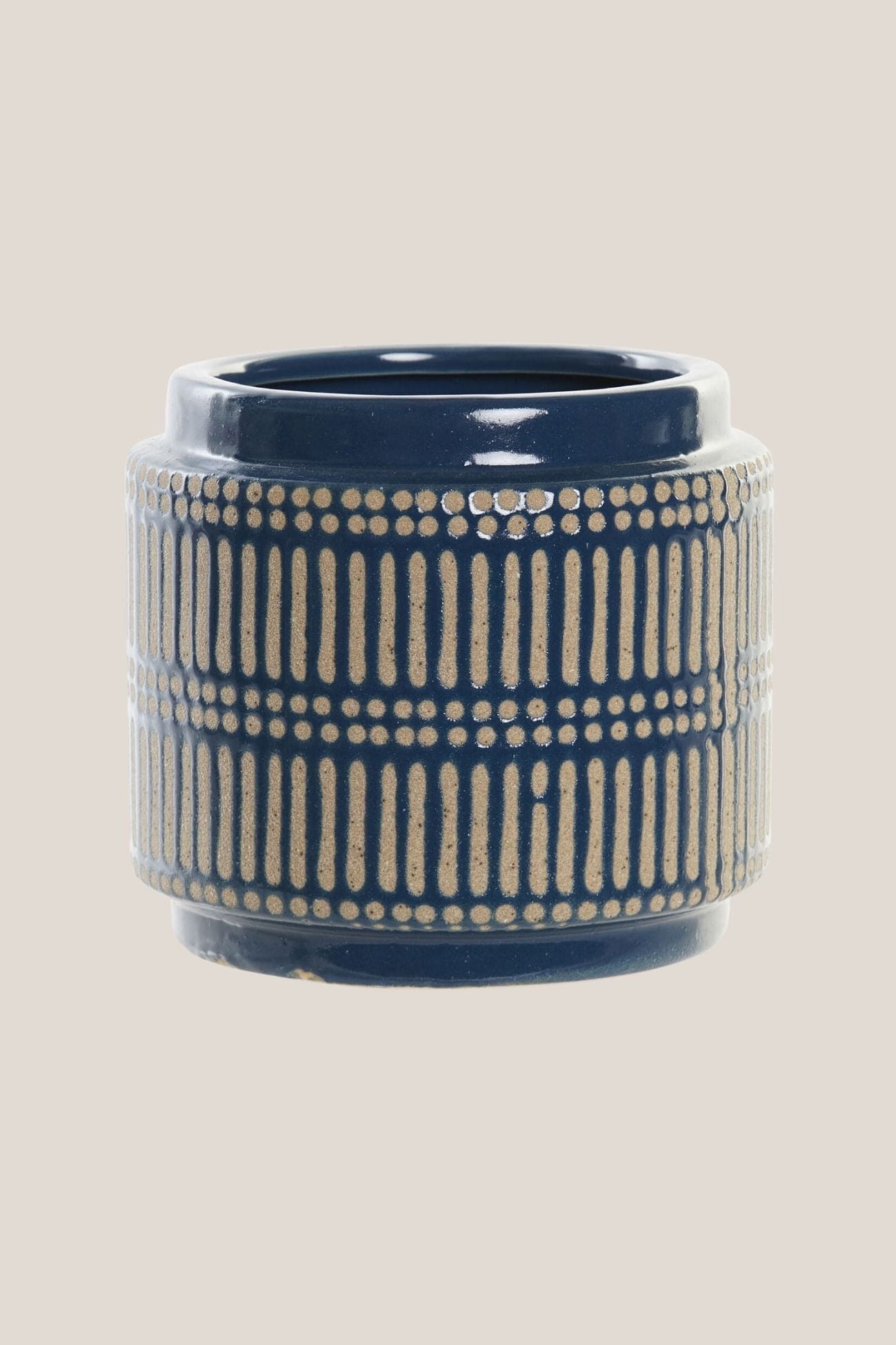 Item International Cedric Cedric - Vaso in ceramica blu e beige in stile orientale | Item International