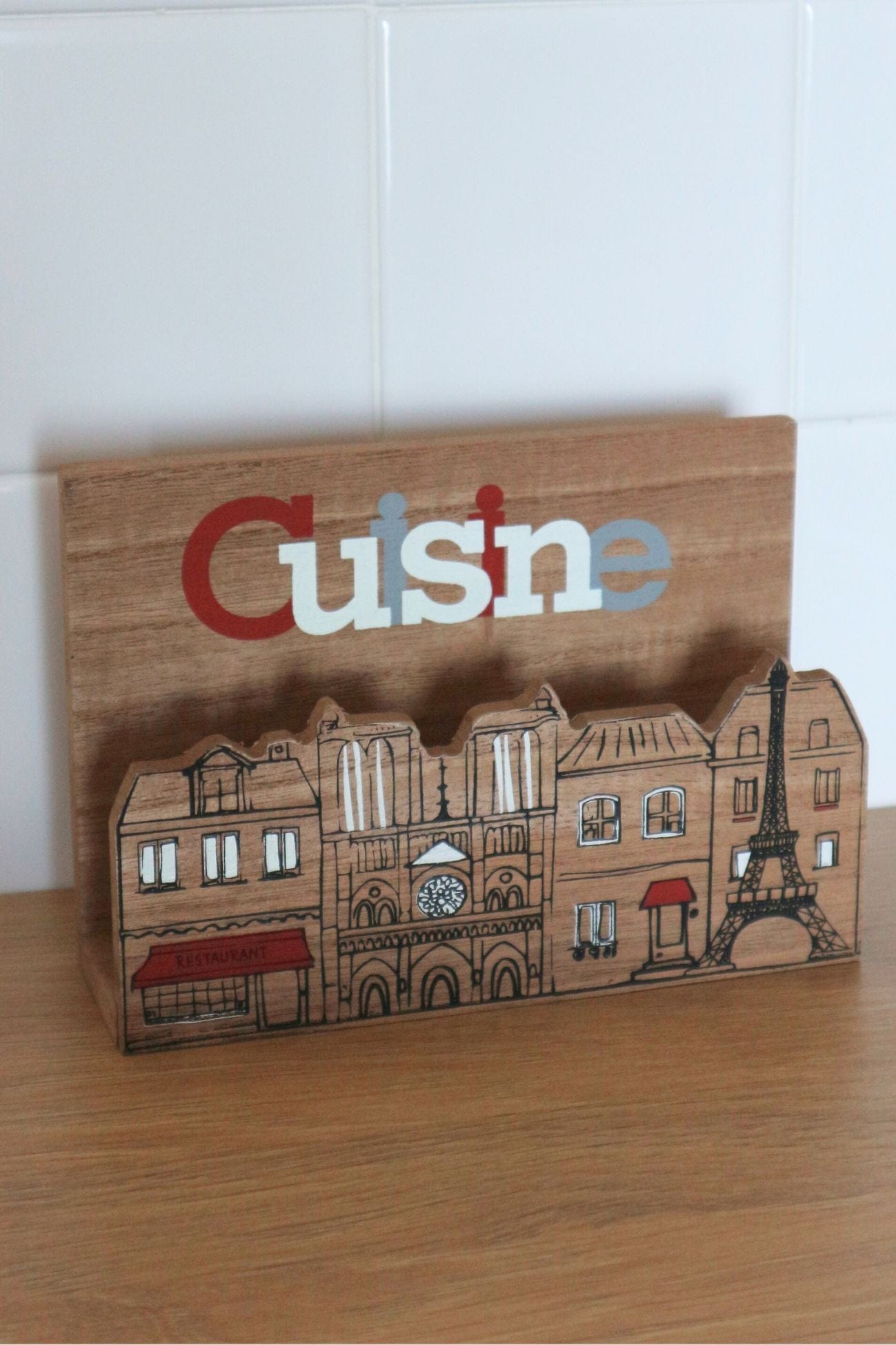 Item International Cuisine Cuisine - Portatovaglioli in legno con vista su Parigi | Item International