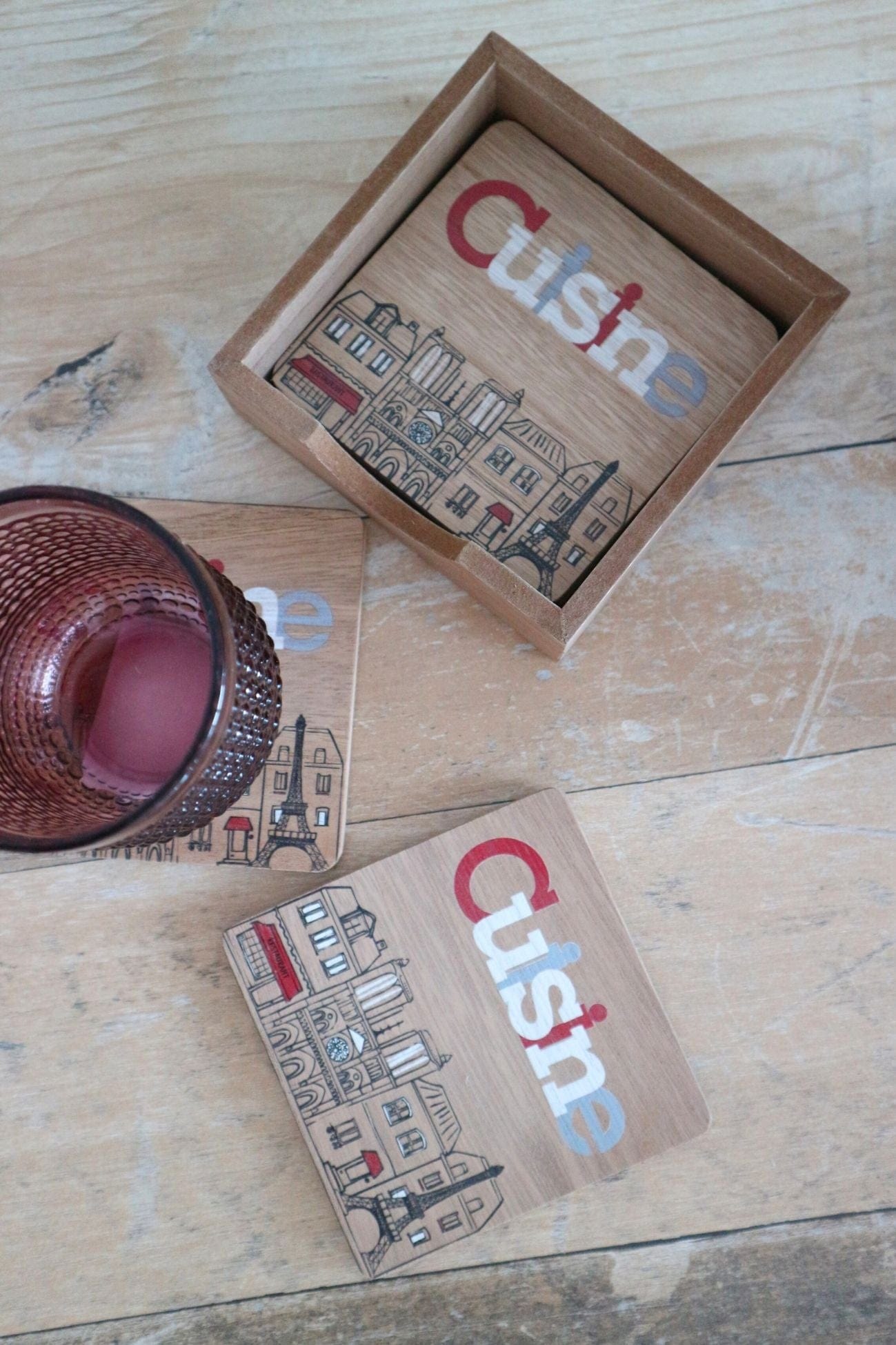 Item International Cuisine Cuisine - Sottobicchieri in legno con vista su Parigi | Item International