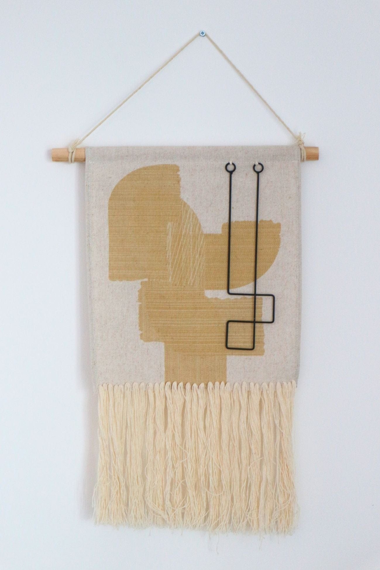 Item International Dalan Dalan - Decorazione da parete con frange e filo in ferro nero | Item International