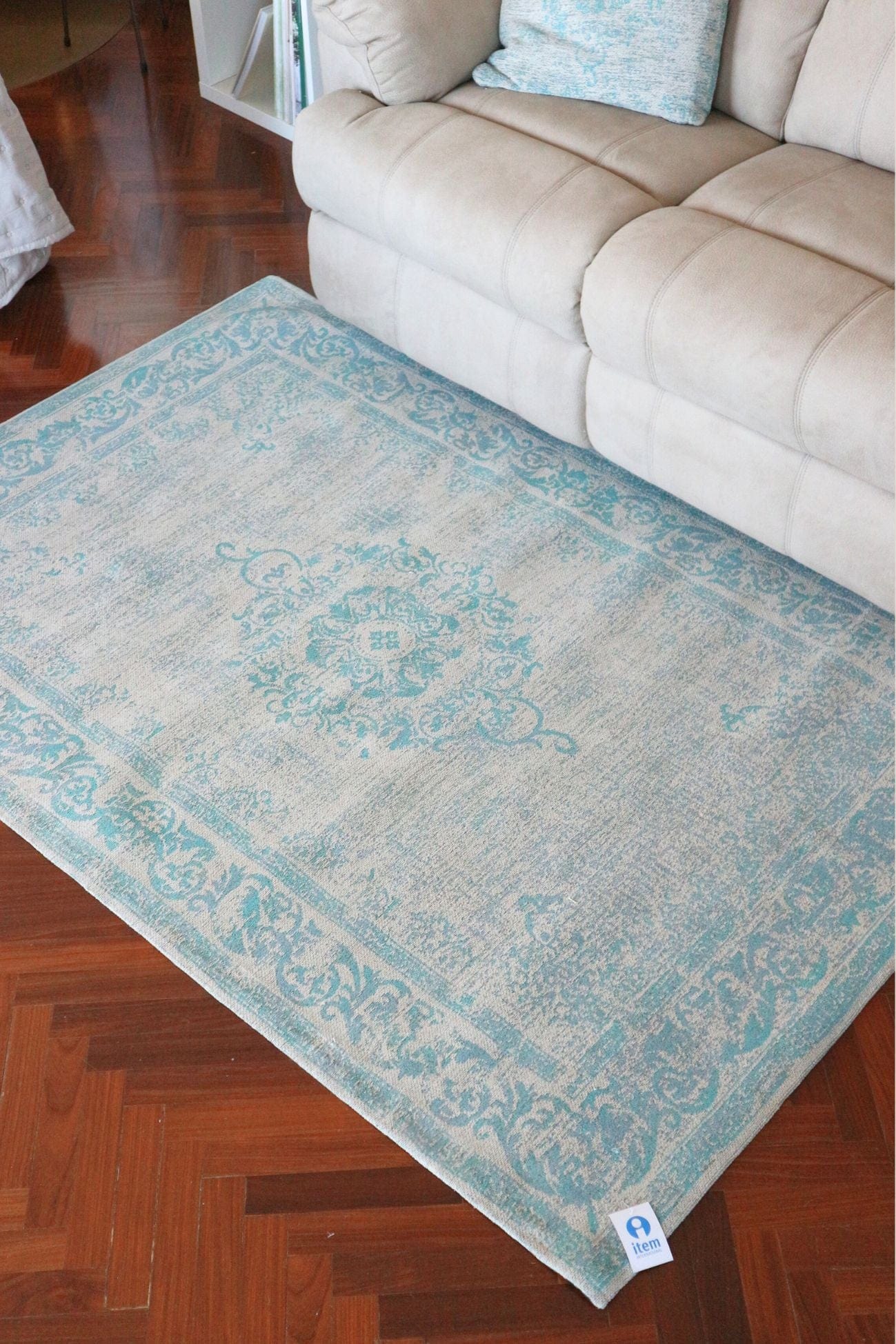 Item International Divine Divine - Tappeto in cotone anticato con decori 120x180 | Item International