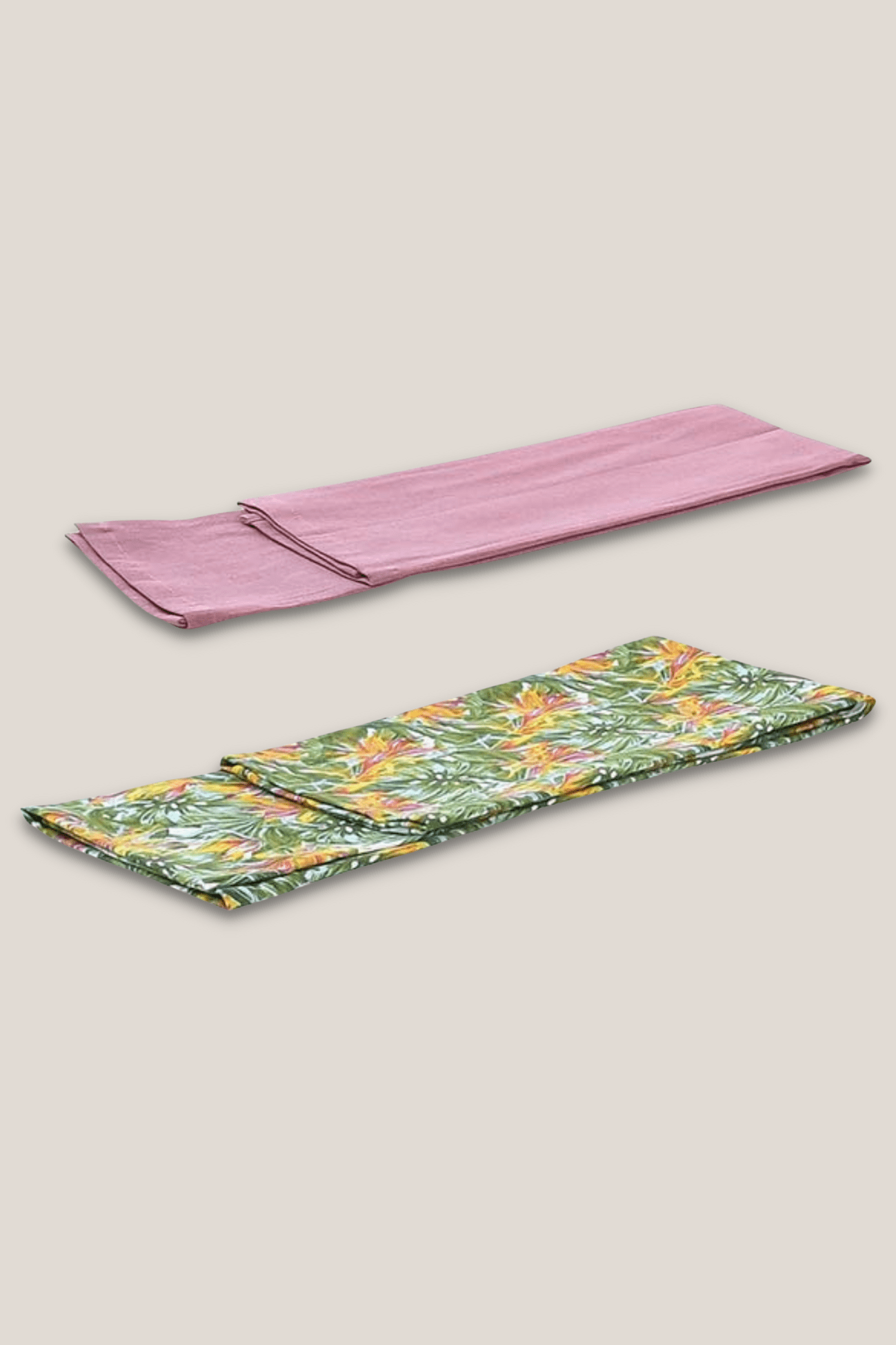 Item International Galia Set di 2 strofinacci in cotone verde e rosa con motivo floreale