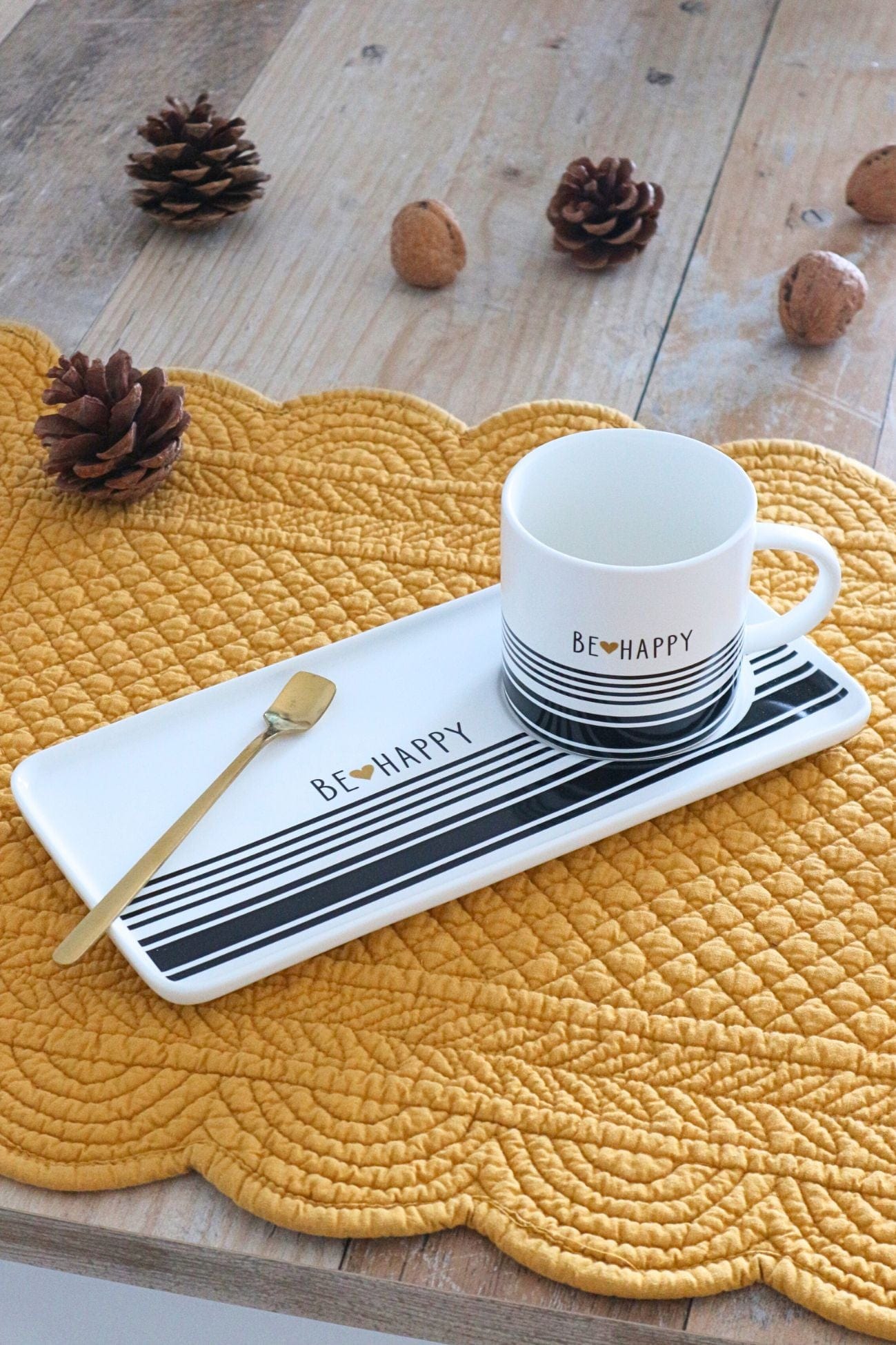 Item International Good Morning Good Morning - Set tazza e piattino in ceramica bianca 350 ml | Item International