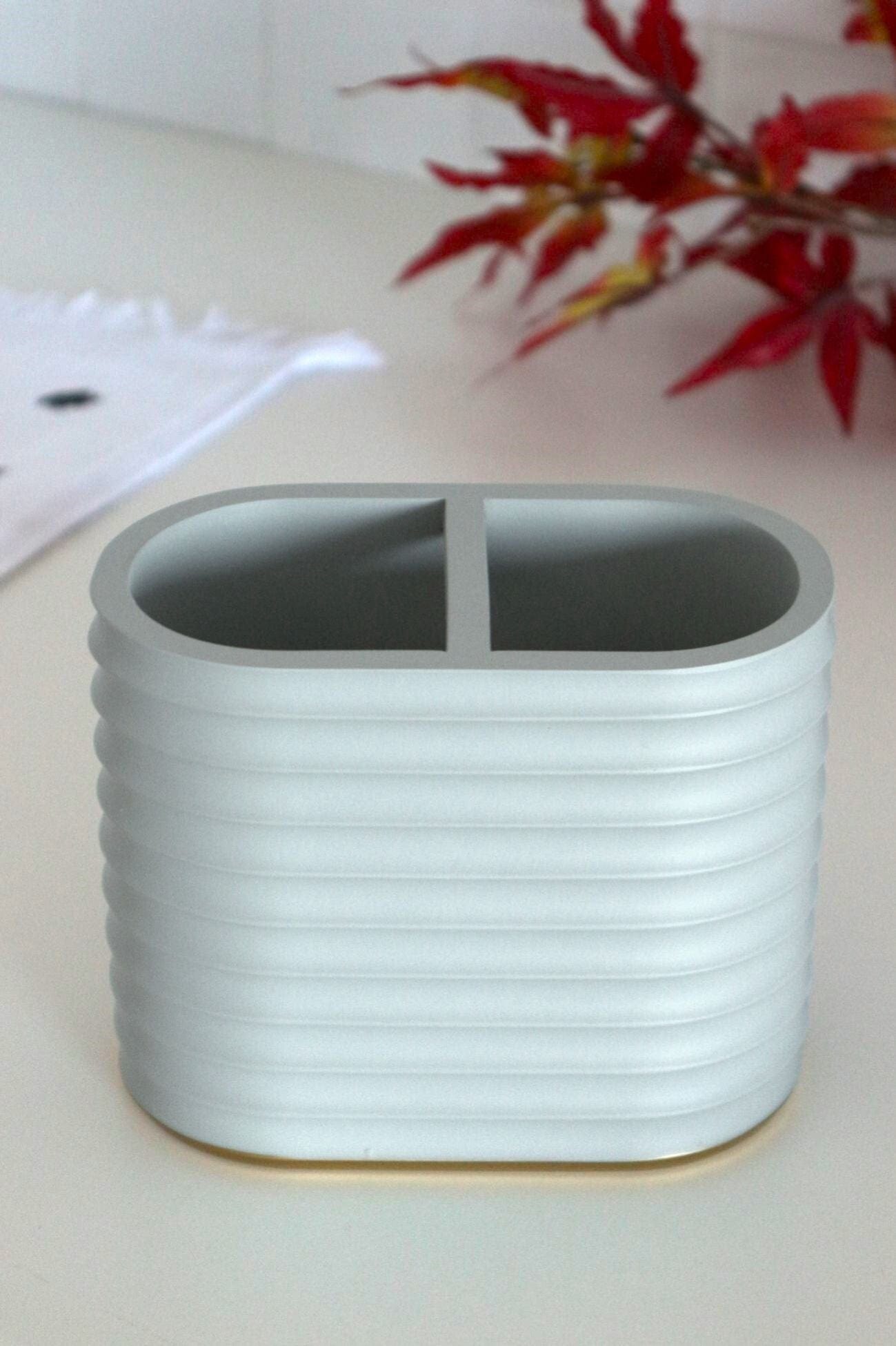 Item International Jolie Jolie - Bicchiere portaspazzolino doppio in resina azzurro