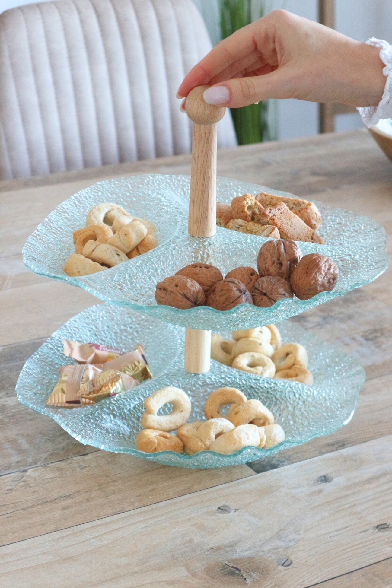 Item International Oreka Oreka - Alzata per aperitivo in bambù e vetro | Item International