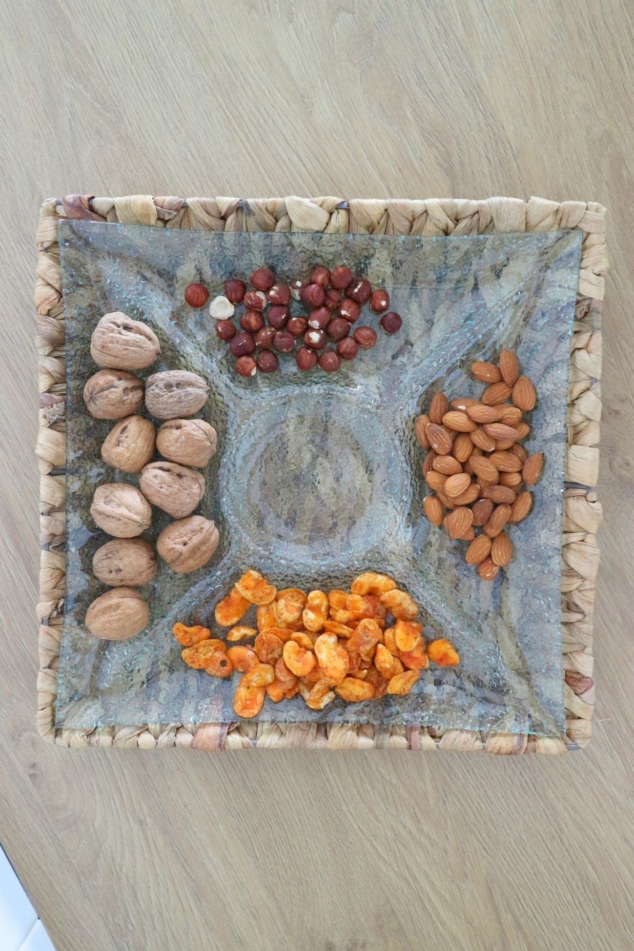 Item International Oreka Oreka - Vassoio per aperitivo in vimini e cristallo | Item International