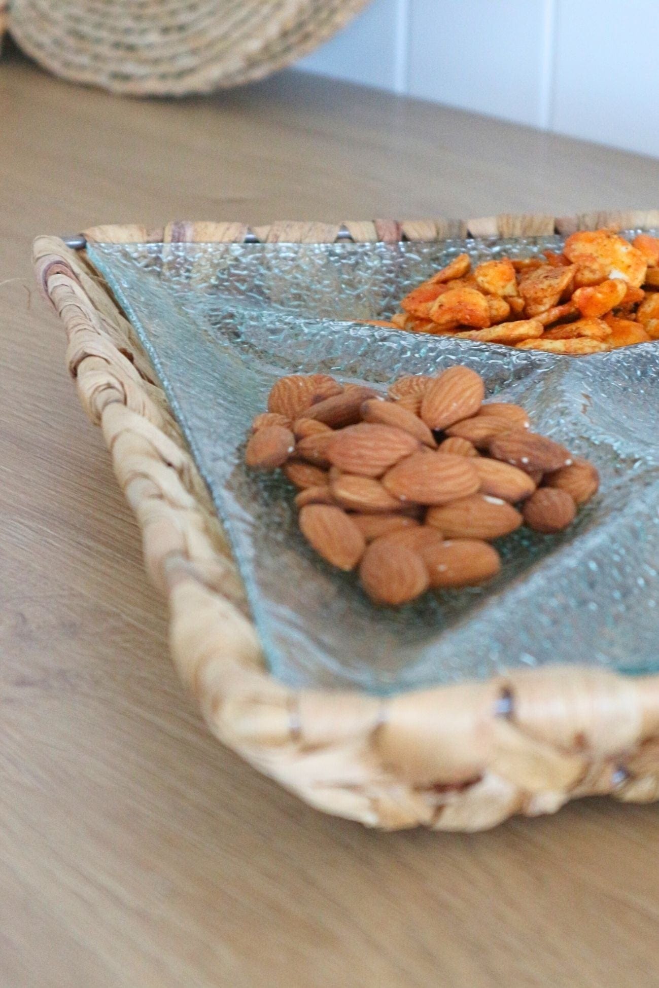 Item International Oreka Oreka - Vassoio per aperitivo in vimini e cristallo | Item International