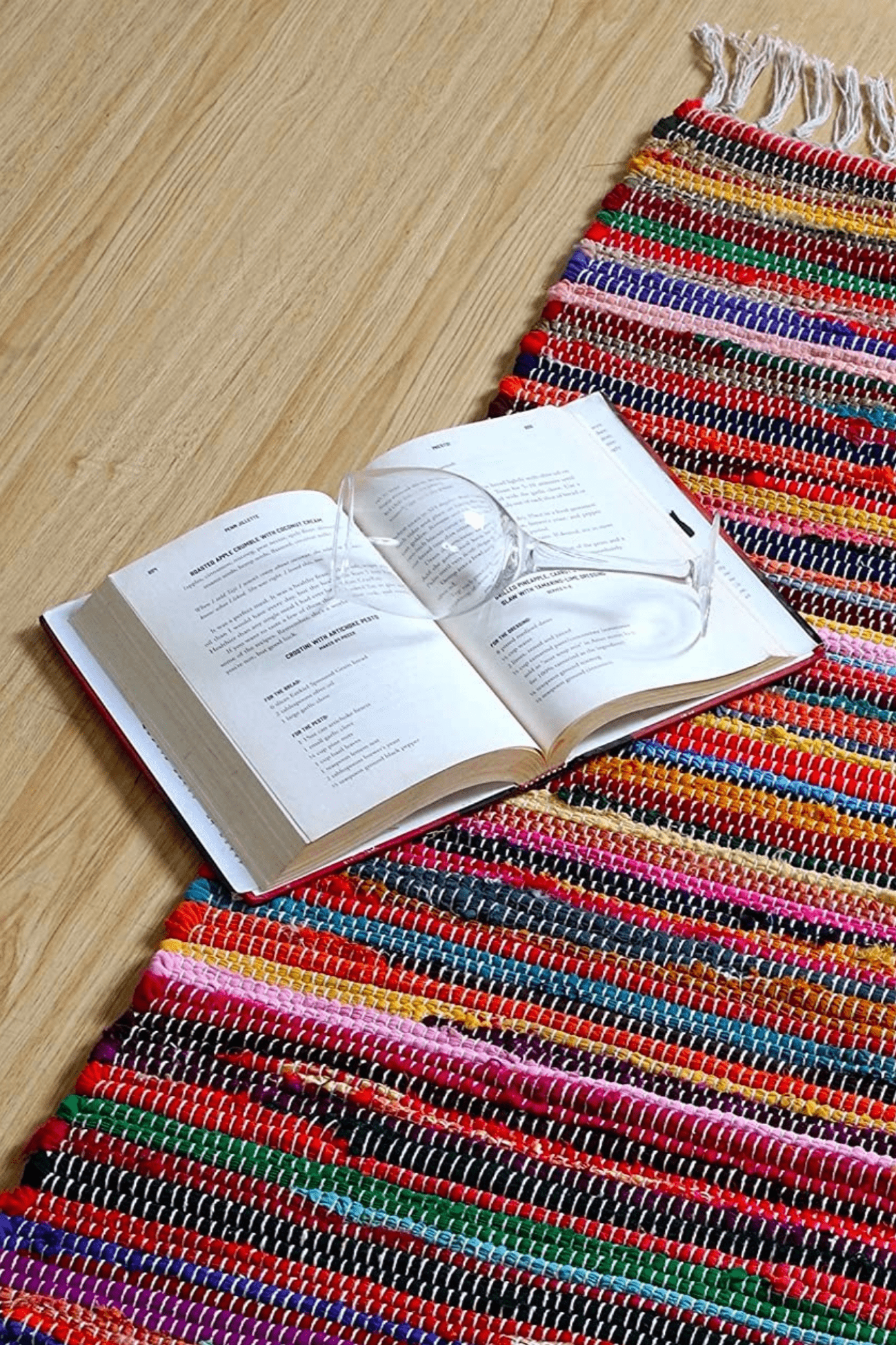 Item International Pavati Tappeto chindi multicolore in cotone in stile esotico 195x120