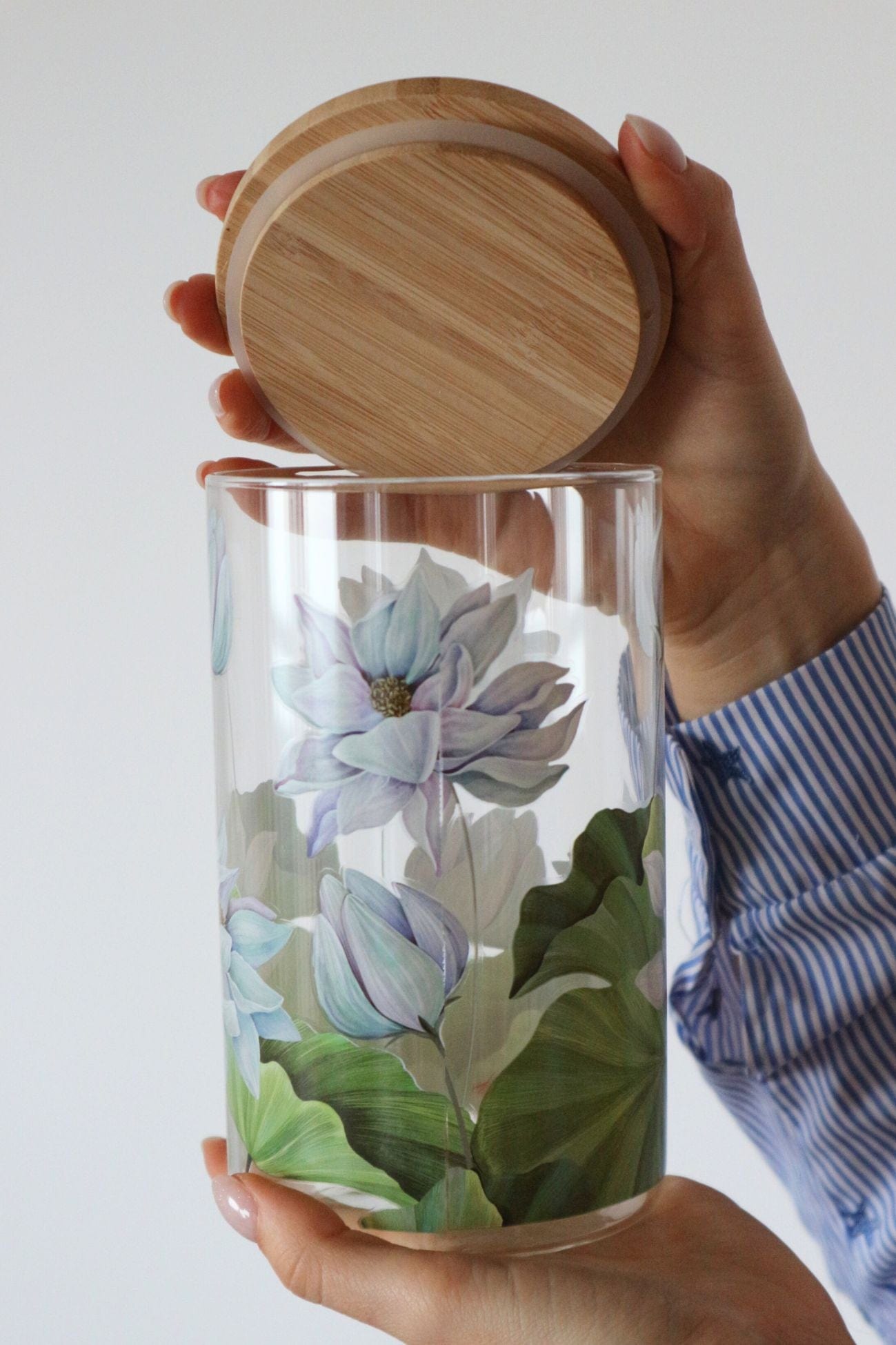 Item International Pitys Pitys - Barattolo in vetro borosilicato con ninfee e foglie | Item International