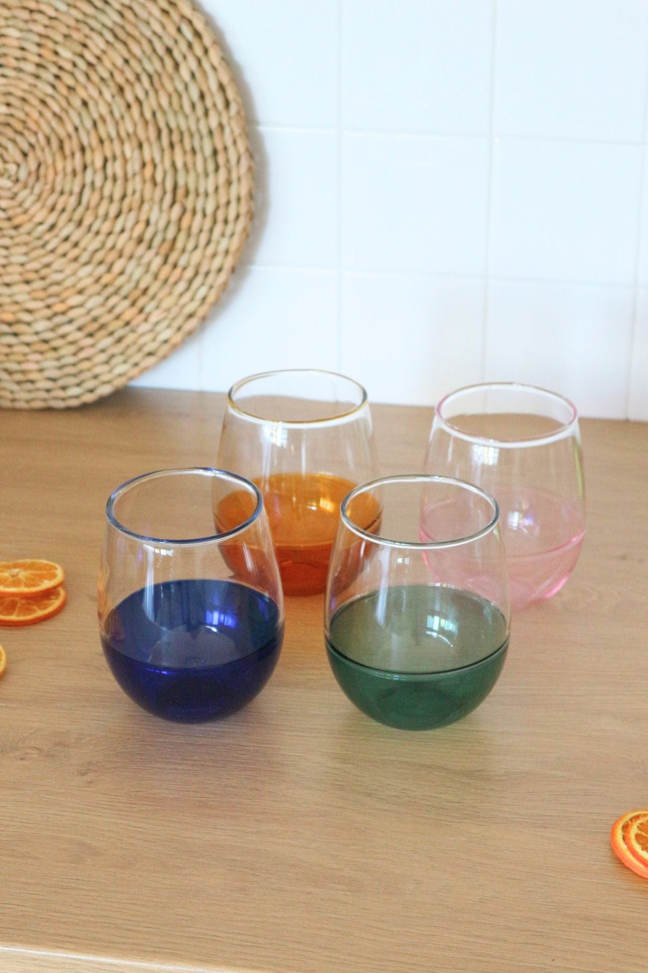 Item International Pop Pop - Set di 4 bicchieri colorati in vetro borosilicato | Item International