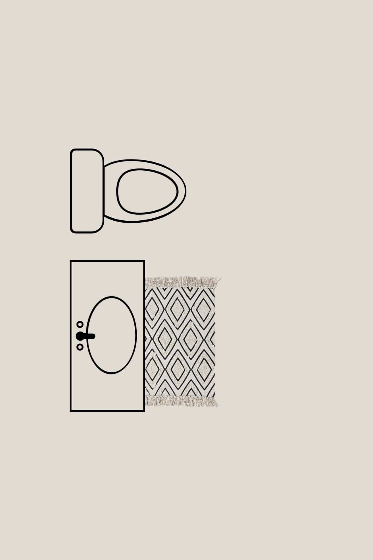 Item International Ruiten Ruiten - Tappetino in cotone con rombi in stile boho 80x50 | Item International