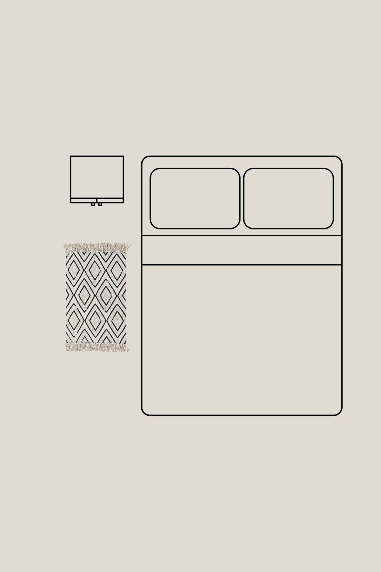 Item International Ruiten Ruiten - Tappetino in cotone con rombi in stile boho 80x50 | Item International