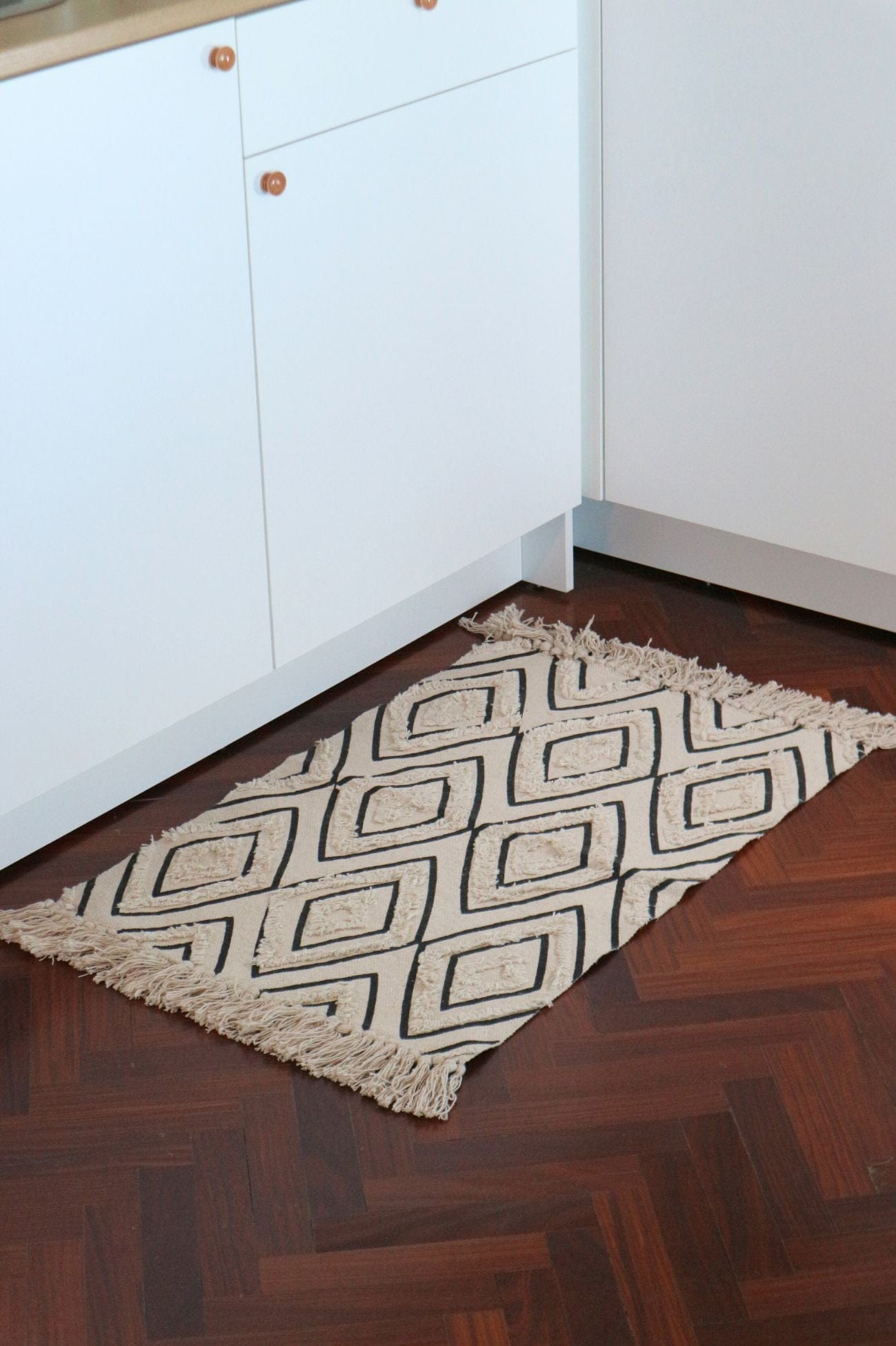 Item International Ruiten Ruiten - Tappetino in cotone con rombi in stile boho 80x50 | Item International