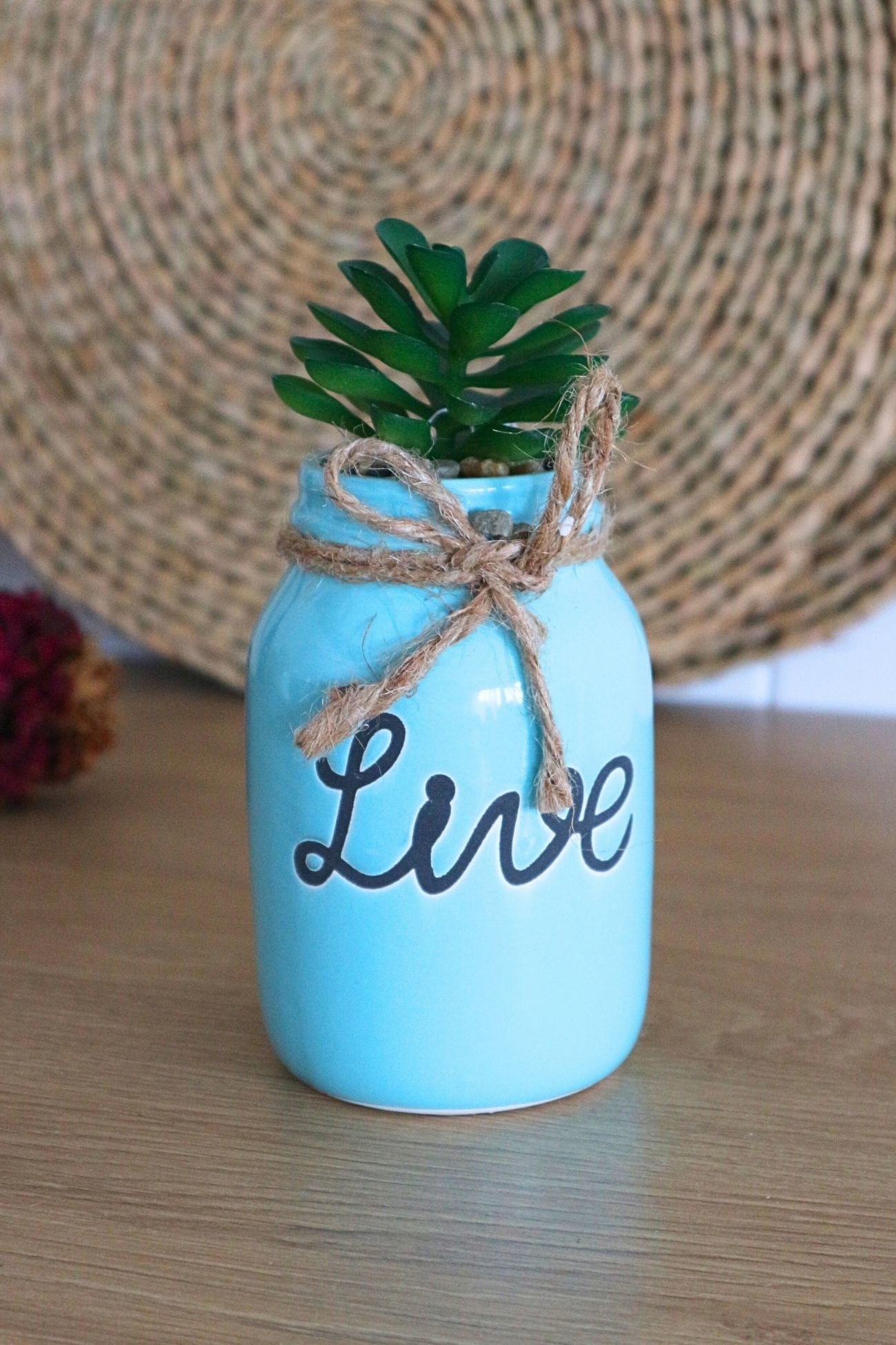 Item International Saft Saft - Piantina artificiale in porcellana con scritta Live | Item International