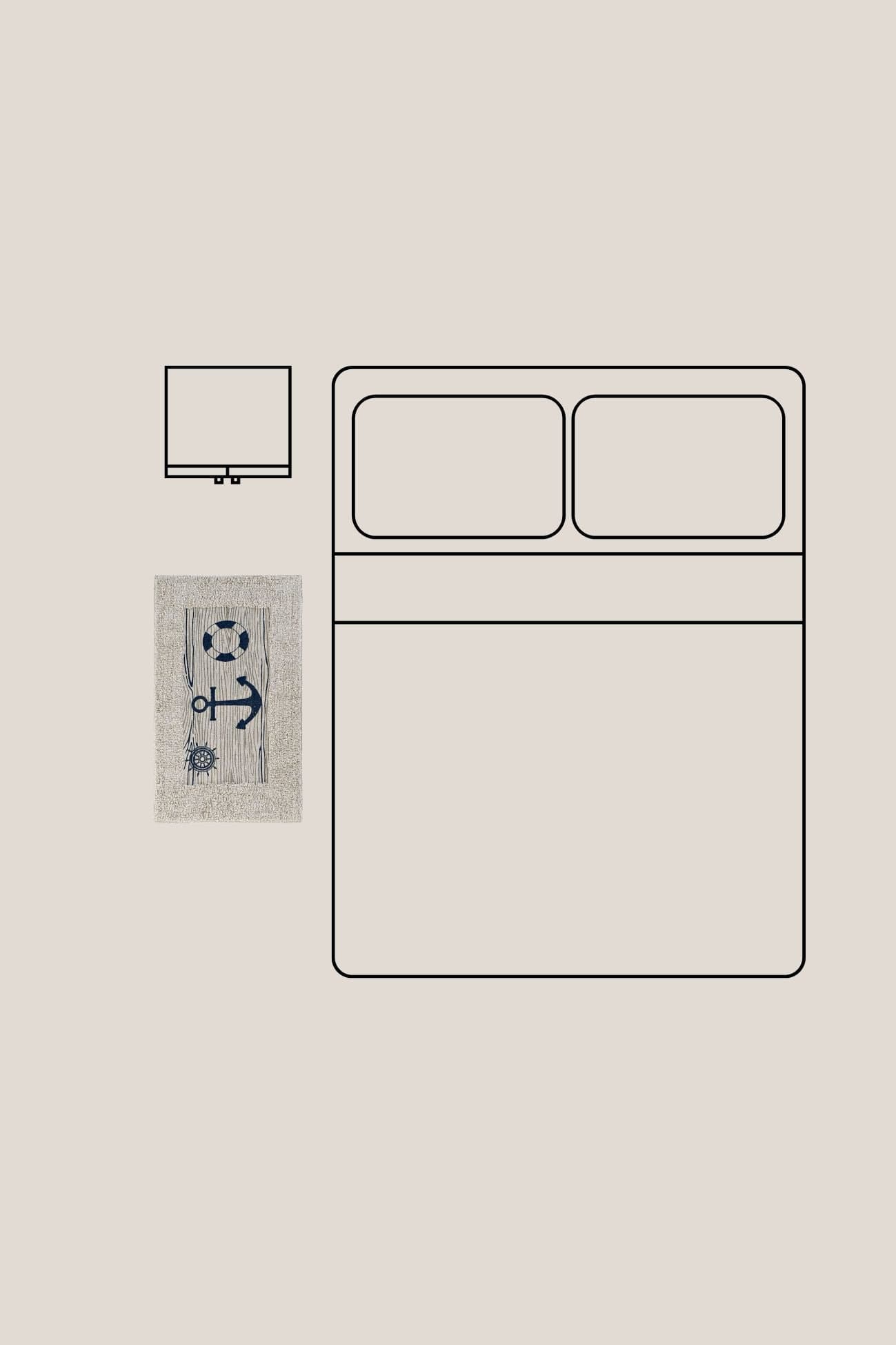 Item International Solon Solon - Tappetino da bagno in cotone con ancora 70x40 | Item International