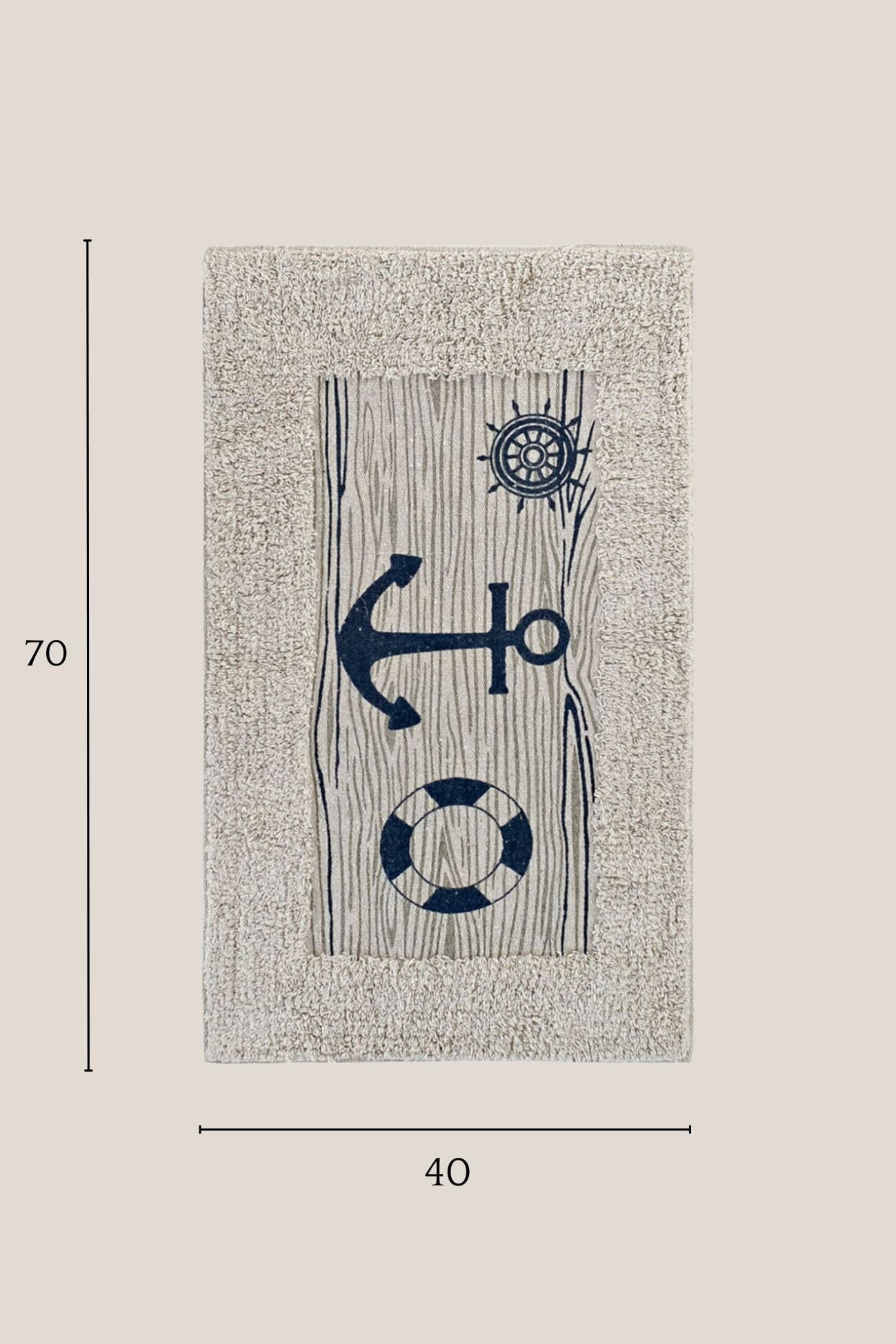 Item International Solon Solon - Tappetino da bagno in cotone con ancora 70x40 | Item International