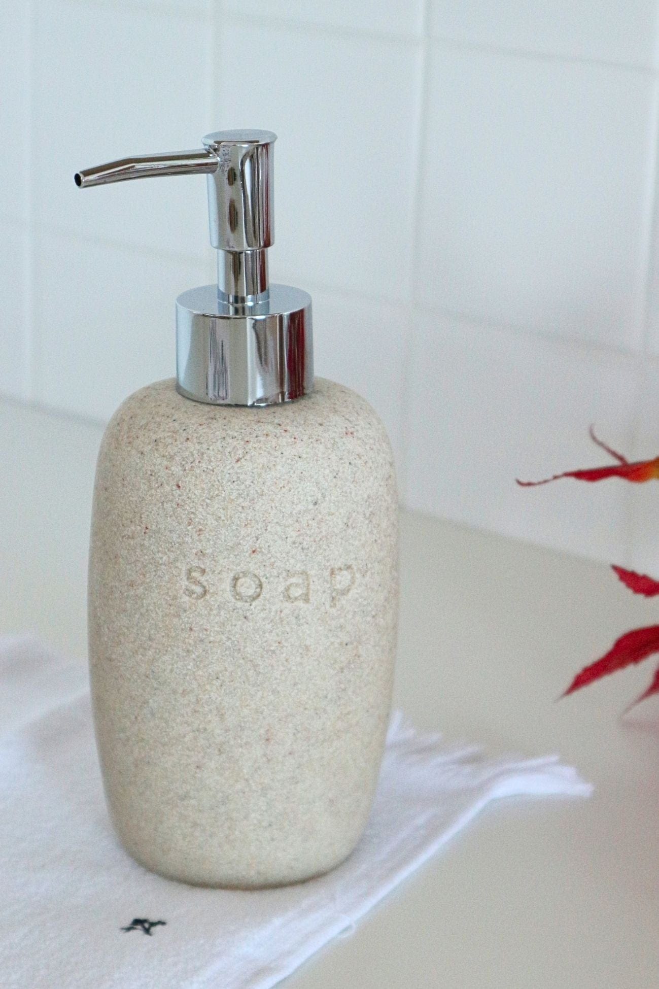 Item International Steen Steen - Dosatore di sapone in gres porcellanato beige | Item International