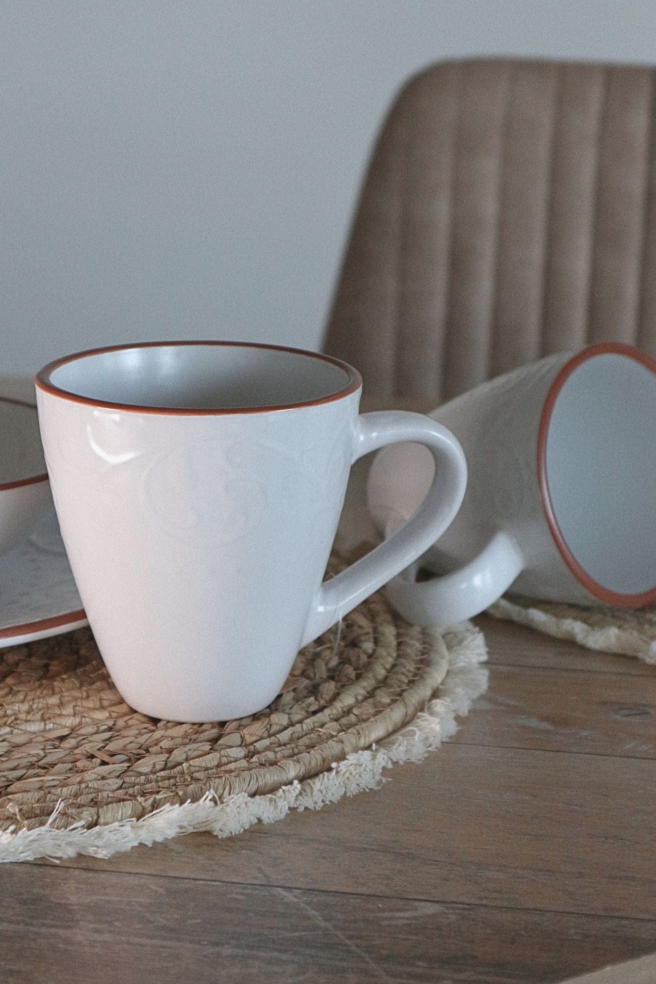 Item International Tiffany Tiffany - Tazza in porcellana bianca in stile Shabby Chic 400 ml | Item International