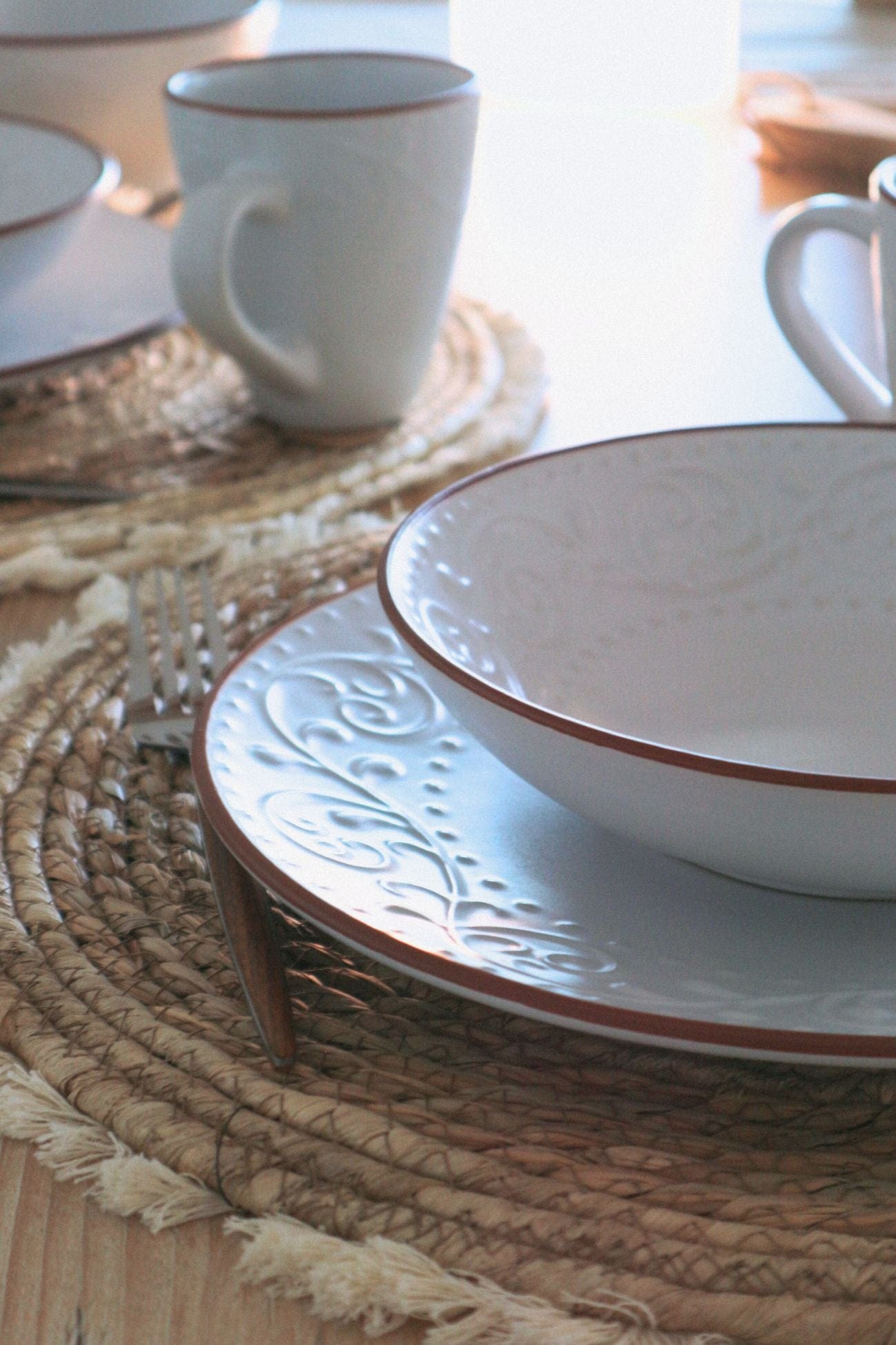 Item International Tiffany Tiffany - Tazza in porcellana bianca in stile Shabby Chic 400 ml | Item International