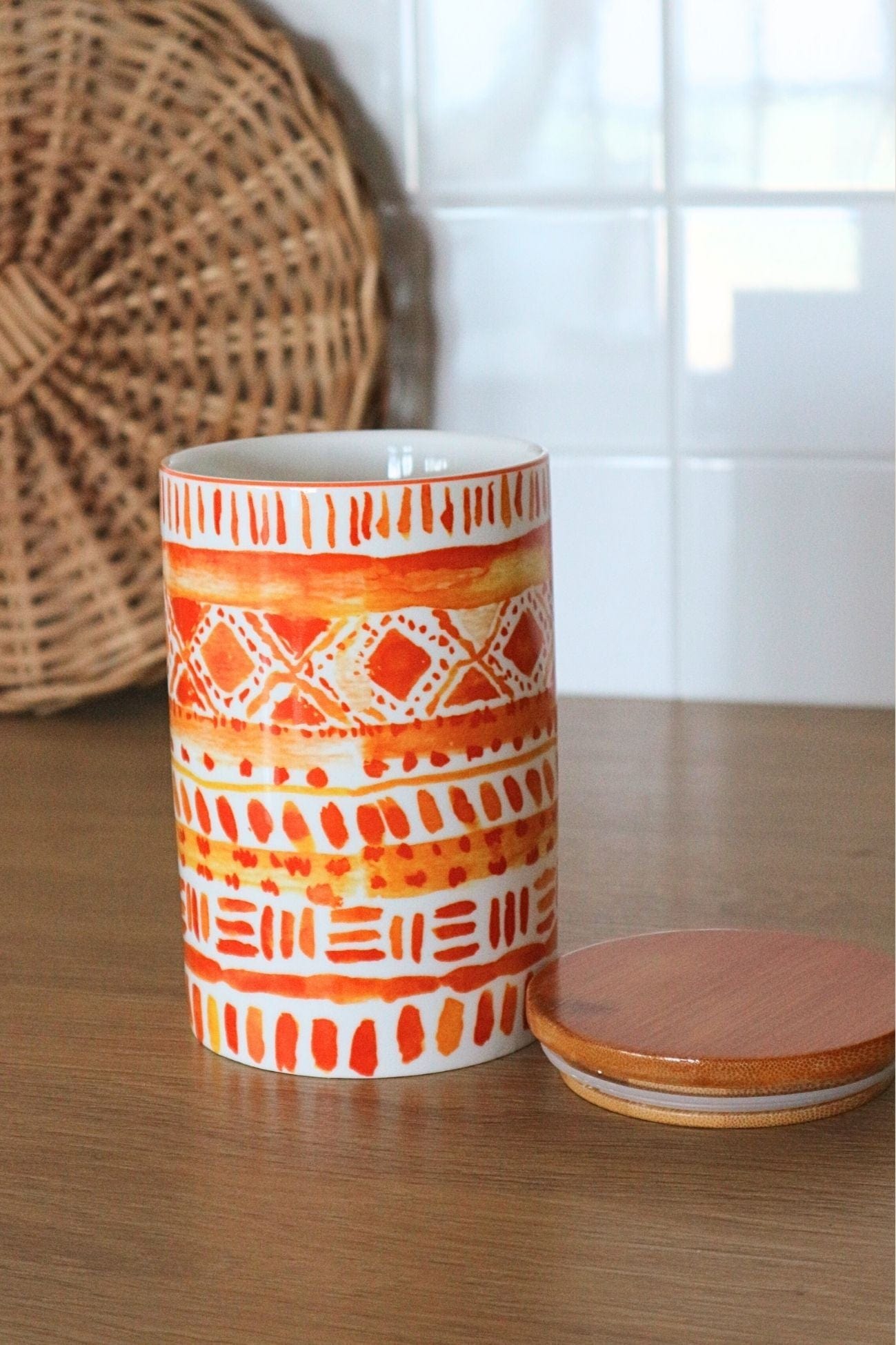 Item International Tribal Tribal - Barattolo in ceramica in stile etnico | Item International