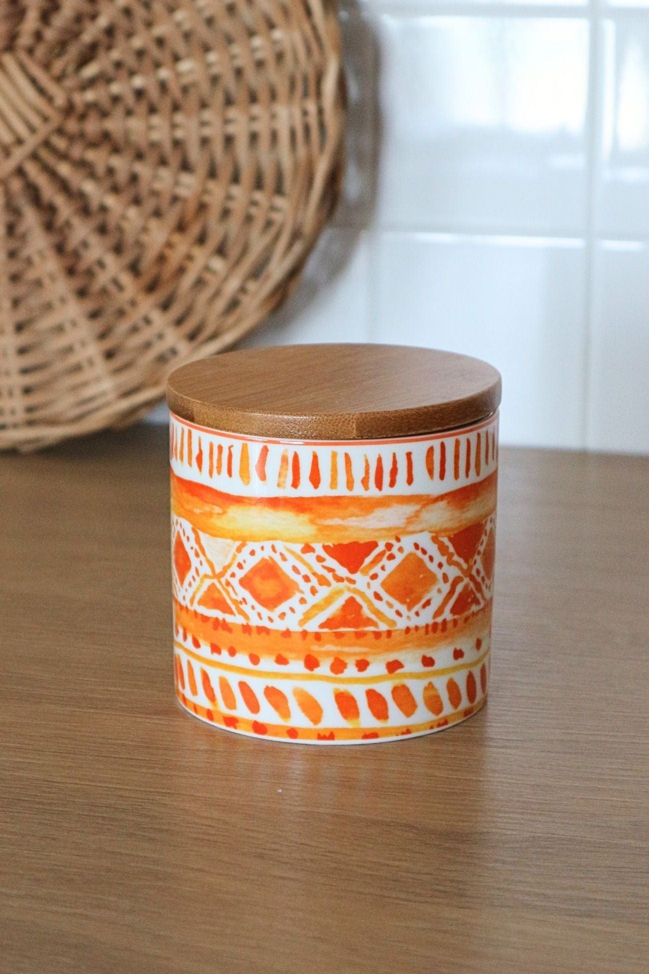 Item International Tribal Tribal - Barattolo in ceramica in stile etnico | Item International Basso