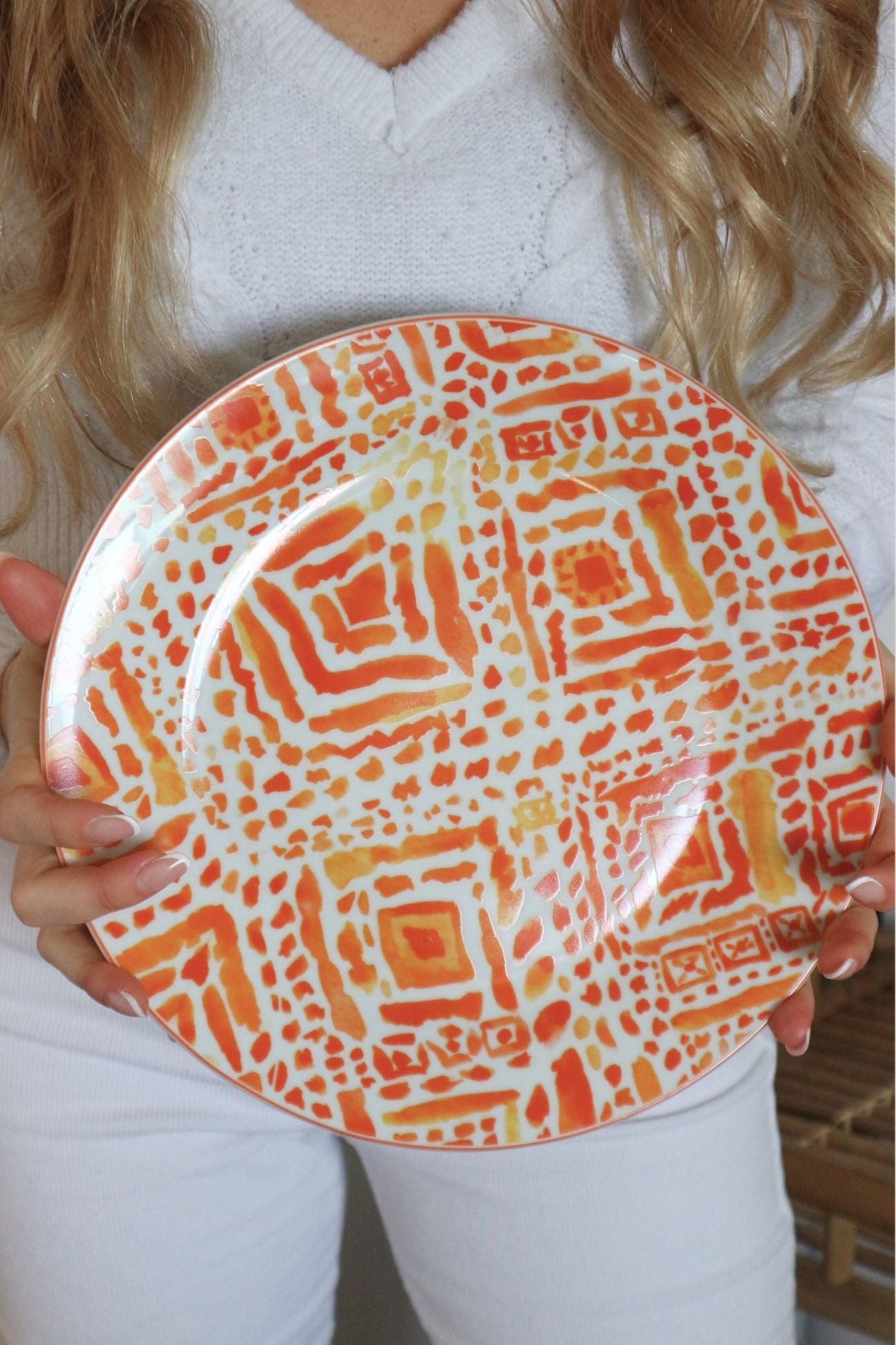 Item International Tribal Tribal - Piatto piano in porcellana in stile etnico | Item International